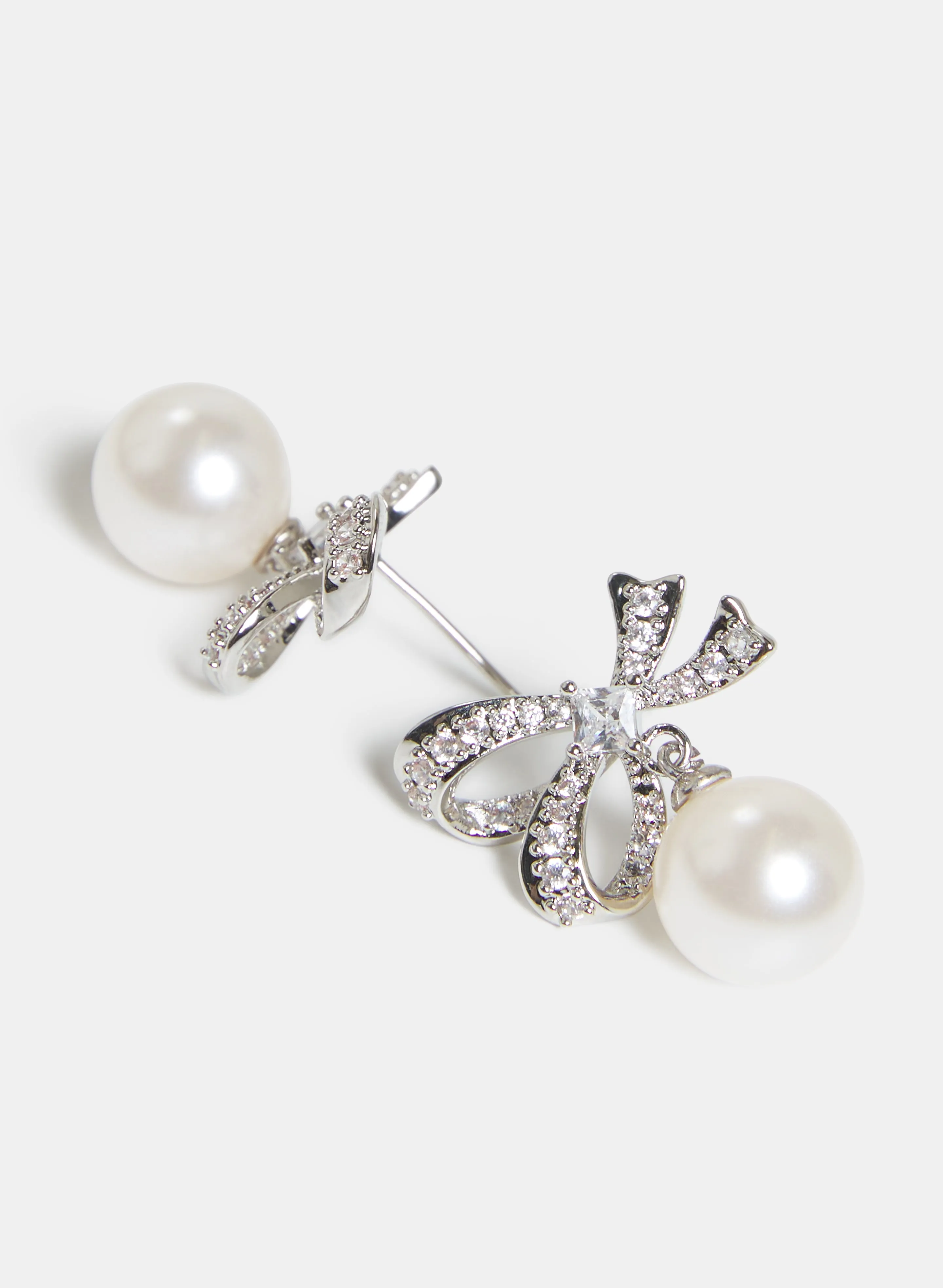 Bow & Pearl Drop Earrings sold by Laura product image thumbnail 2