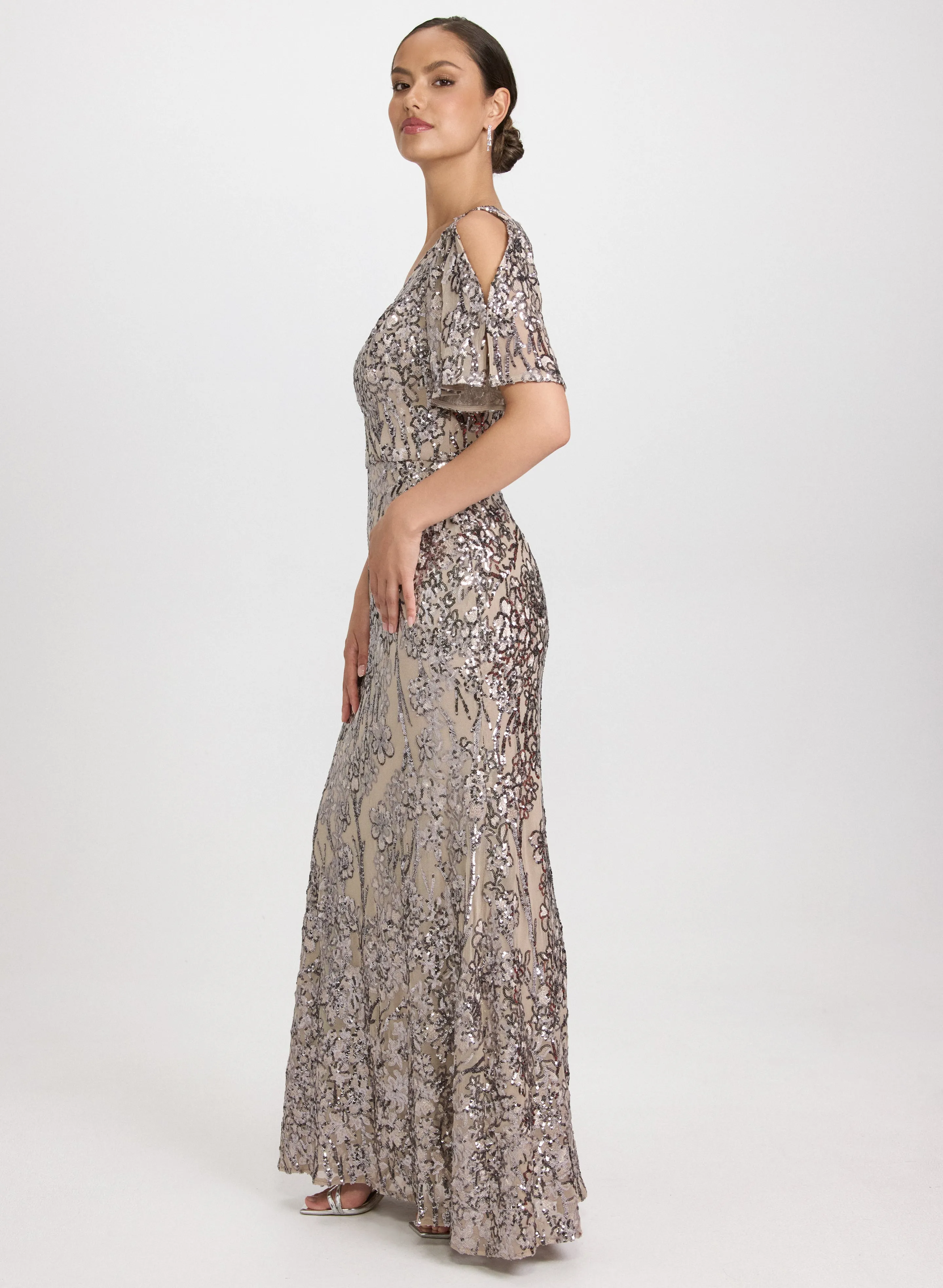 Sequined Floral Dress sold by Laura product image thumbnail 2