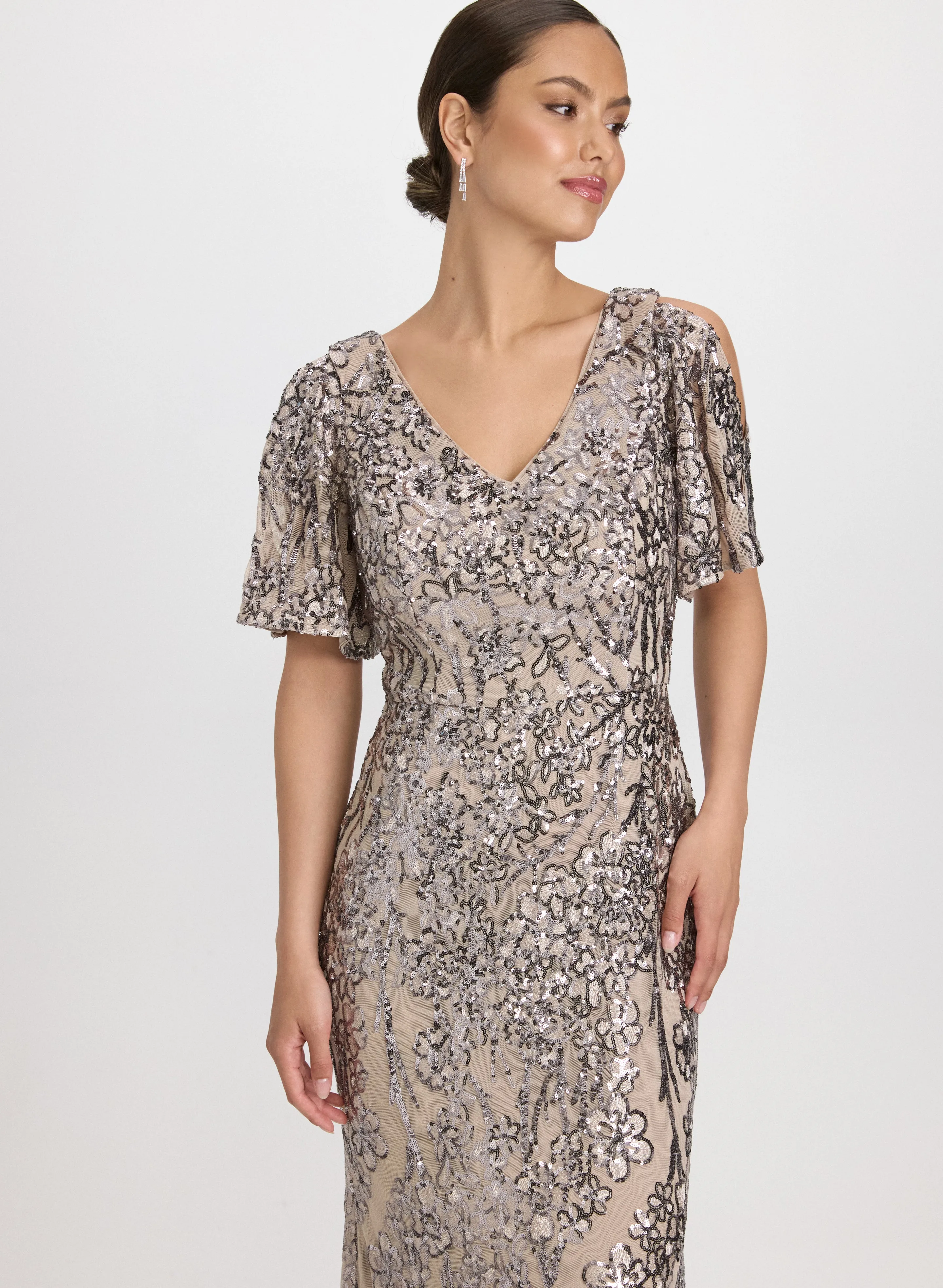 Sequined Floral Dress sold by Laura product image thumbnail 4
