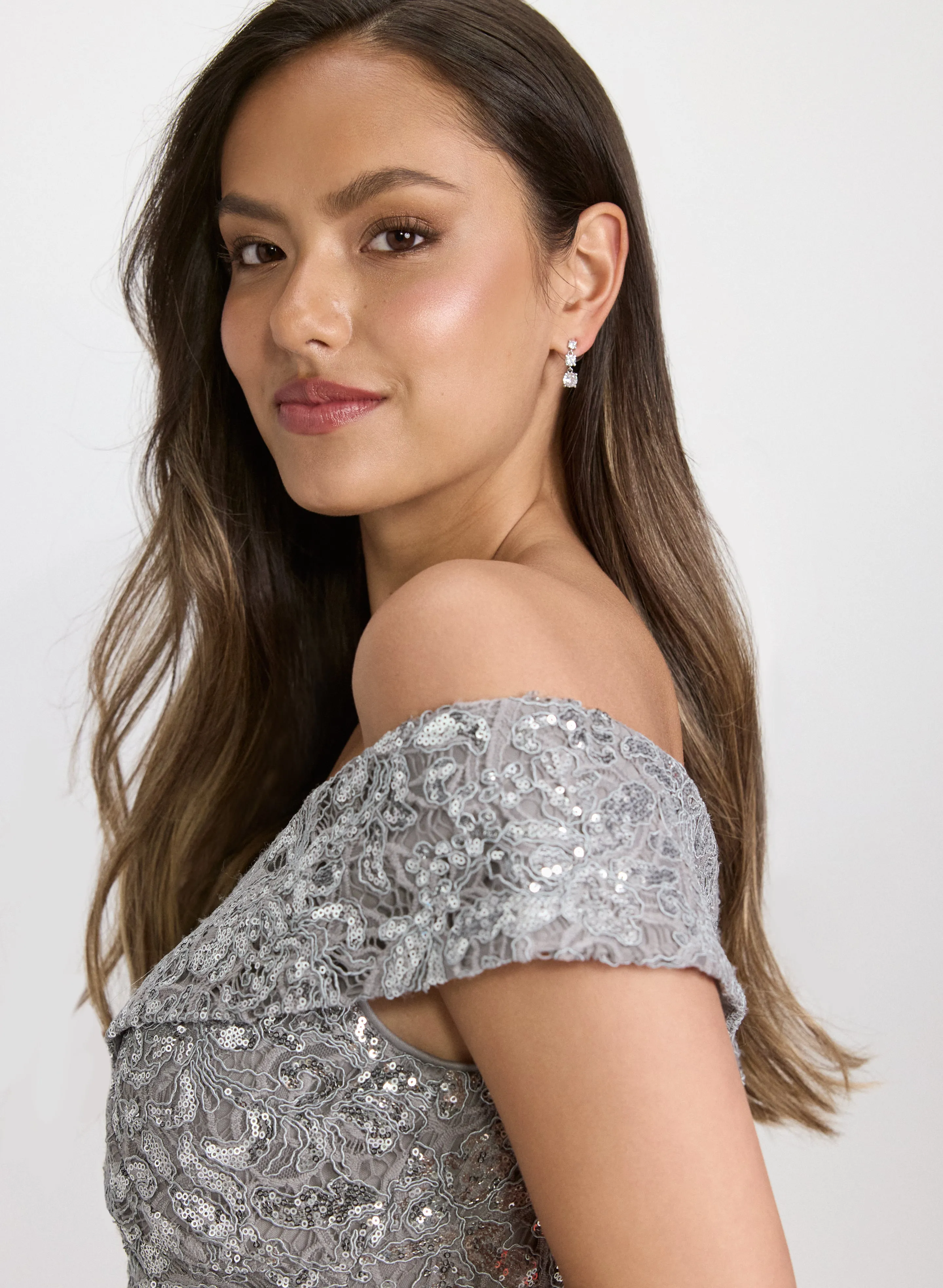 Alex Evenings - Sequin Off-The-Shoulder Dress sold by Laura product image thumbnail 5