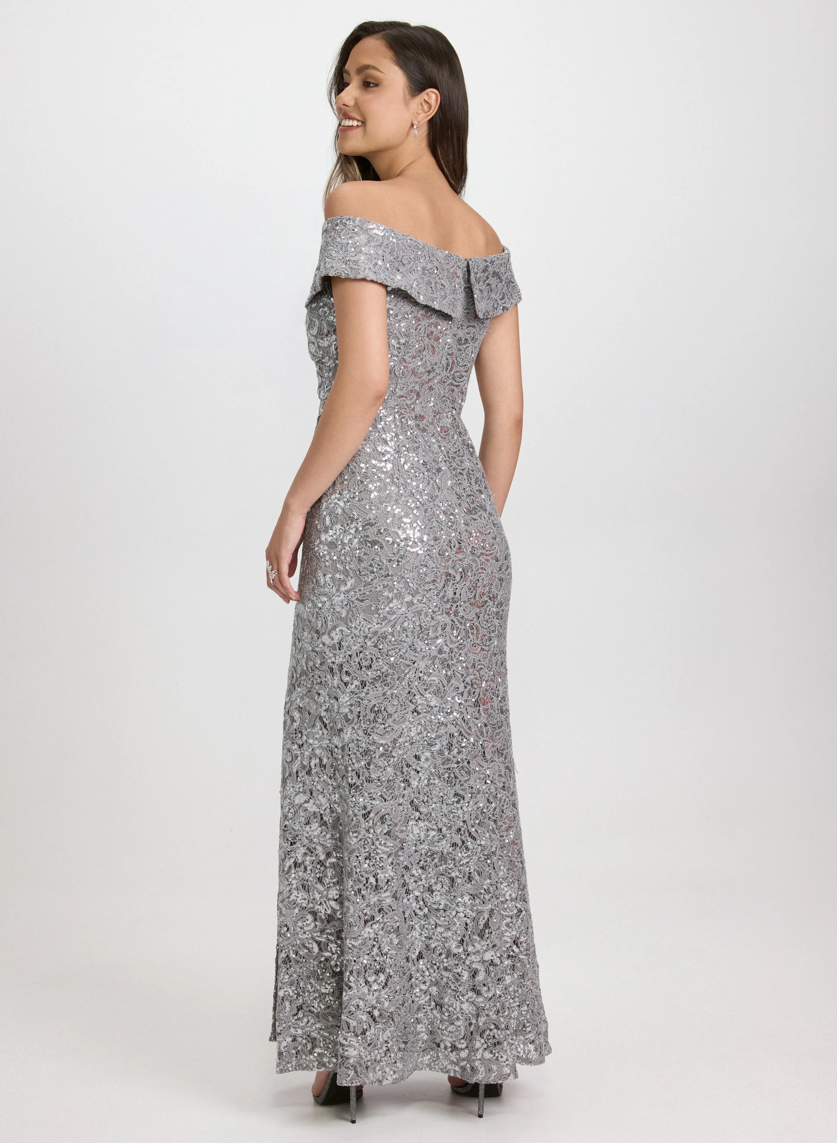 Alex Evenings - Sequin Off-The-Shoulder Dress sold by Laura product image thumbnail 3