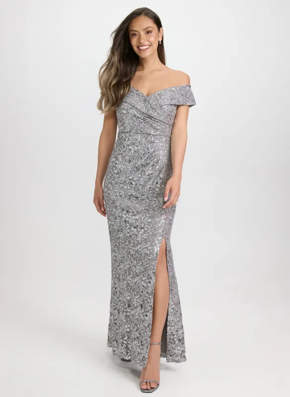 Alex Evenings - Sequin Off-The-Shoulder Dress made by Laura