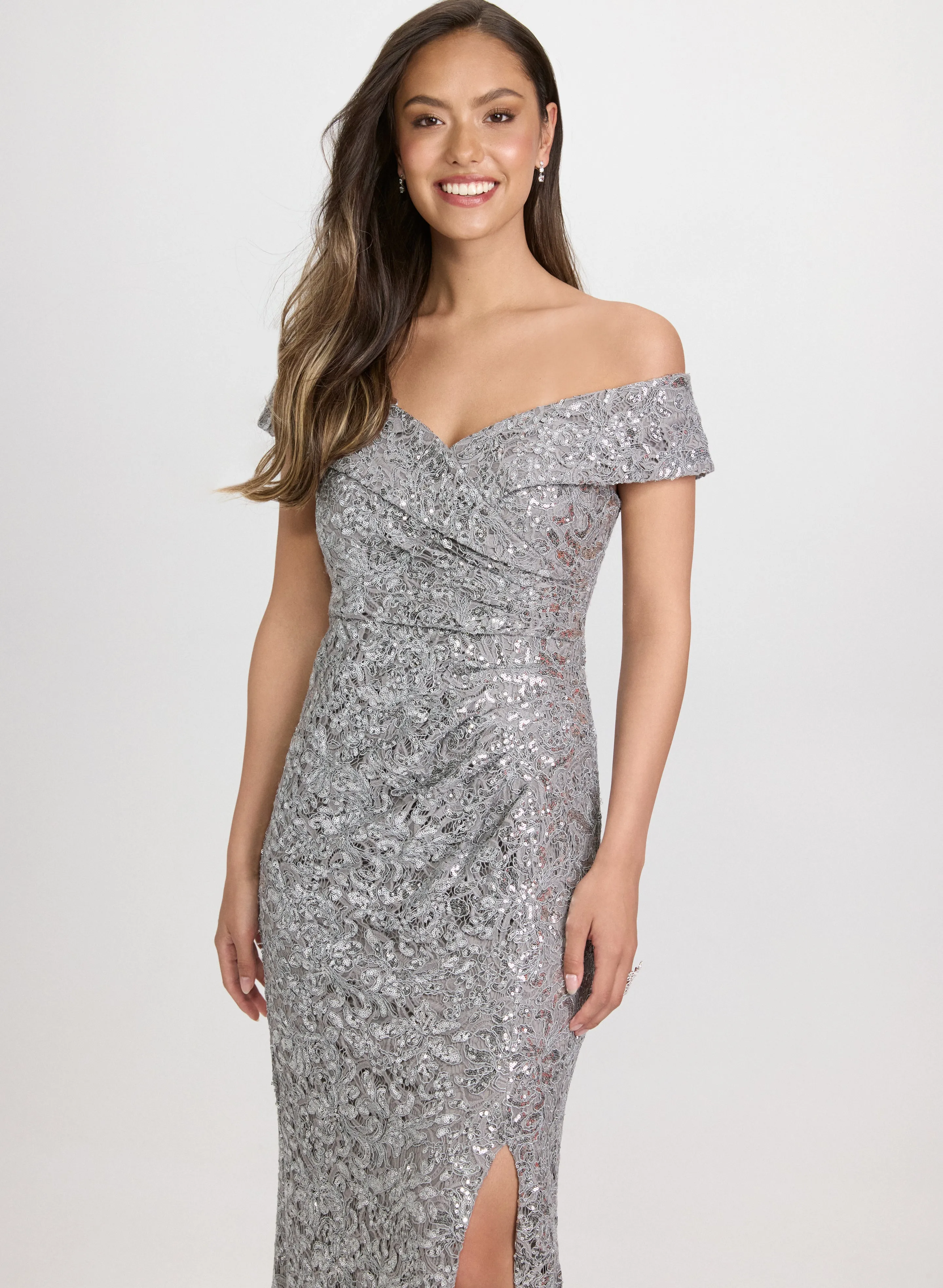 Alex Evenings - Sequin Off-The-Shoulder Dress sold by Laura product image thumbnail 4