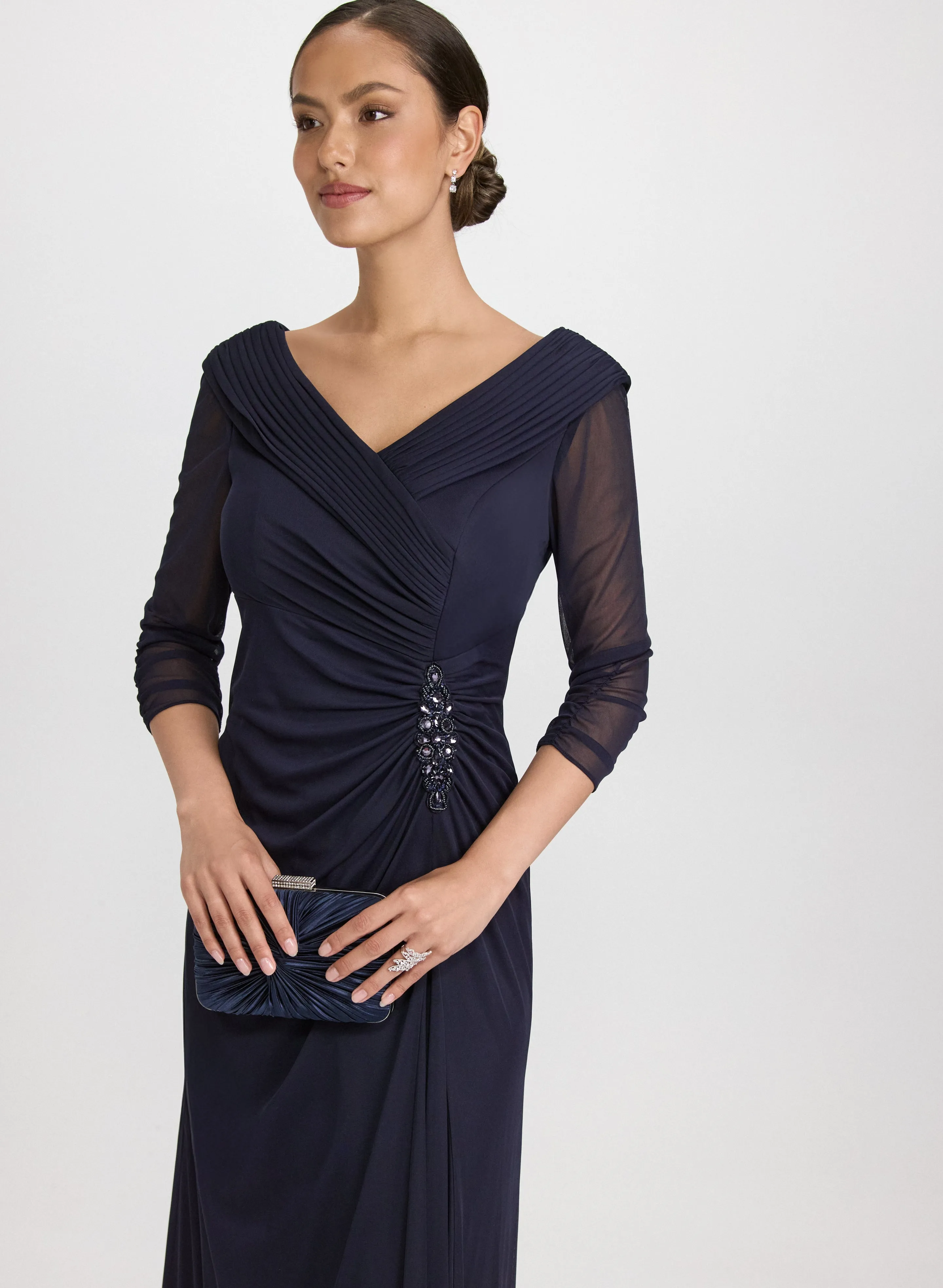 Mesh Wrap-Style Dress sold by Laura product image thumbnail 4