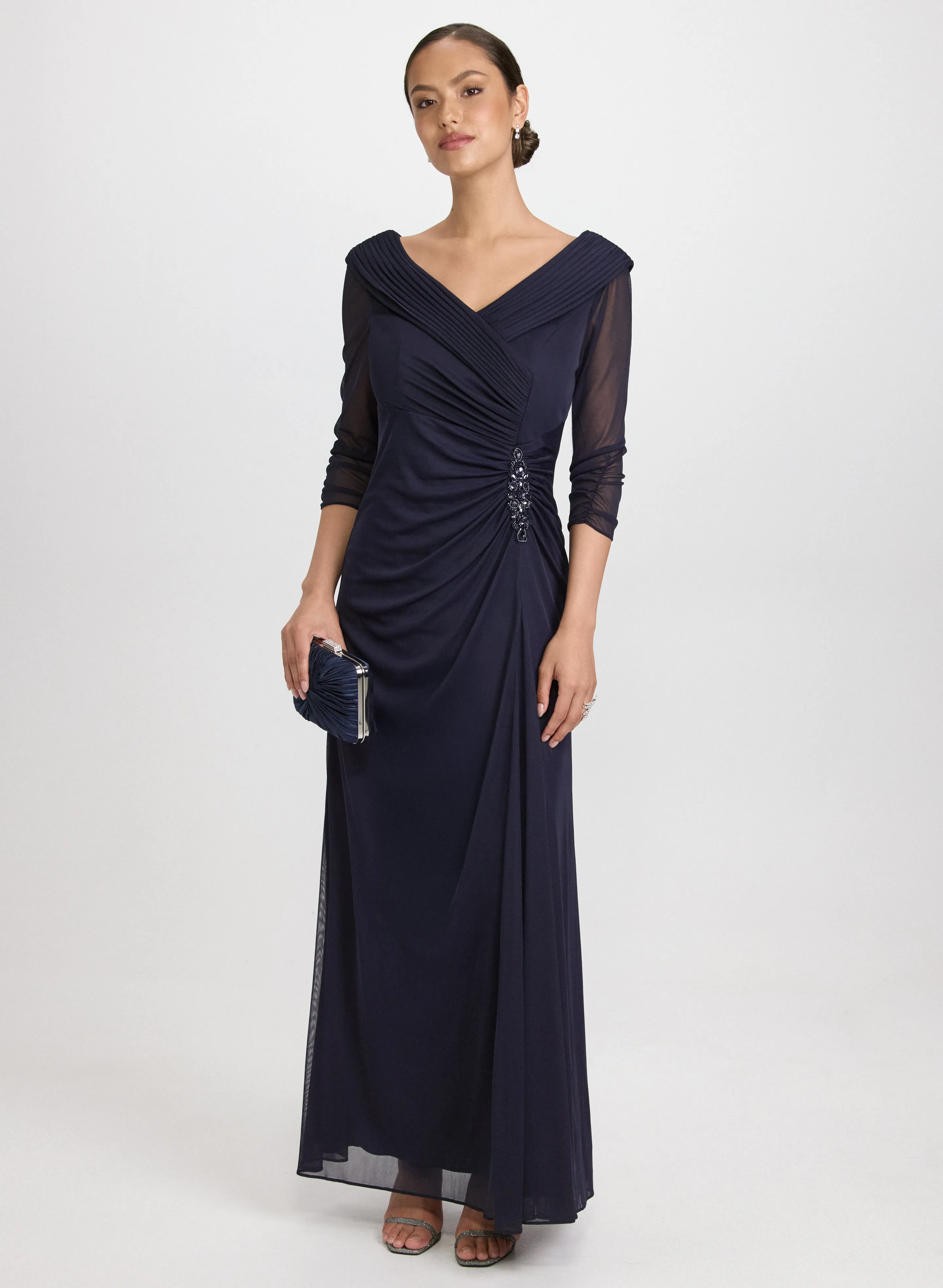 Mesh Wrap-Style Dress sold by Laura