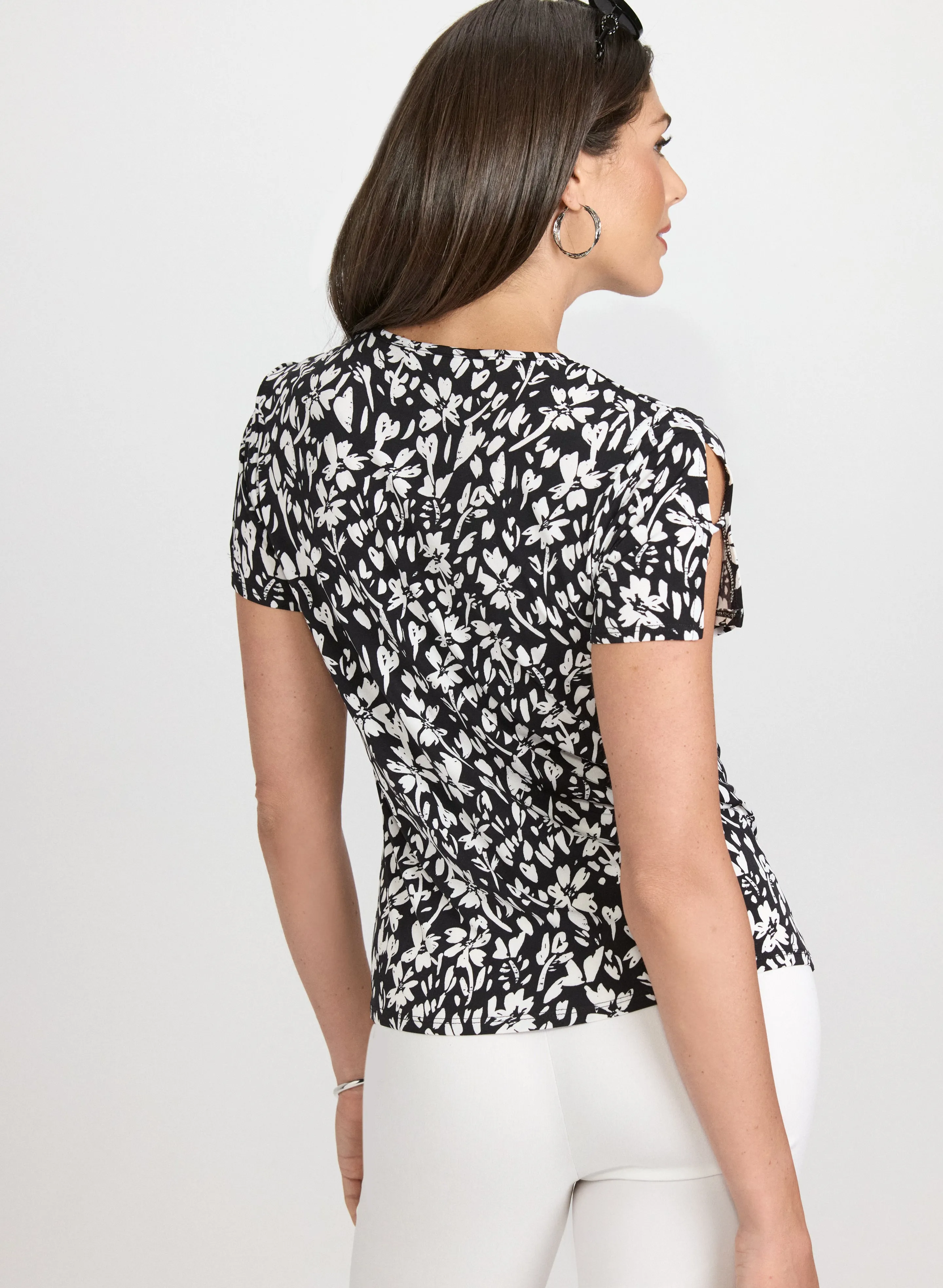 Floral Split Sleeve Top sold by Laura product image thumbnail 3