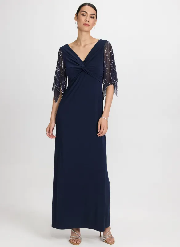 Beaded Flare Sleeve Dress sold by Laura