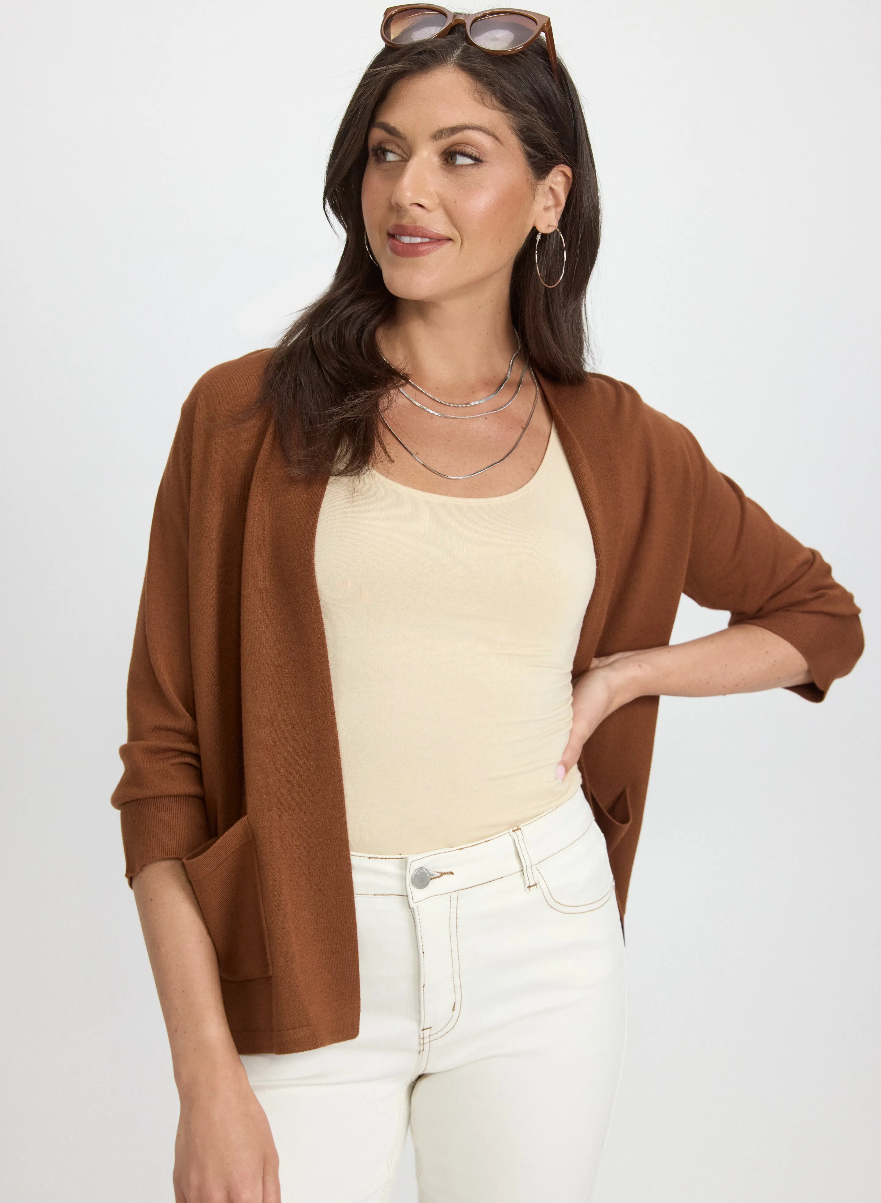 Short Open Front Cardigan sold by Laura