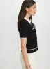 Contrast Knit Polo Top sold by Laura