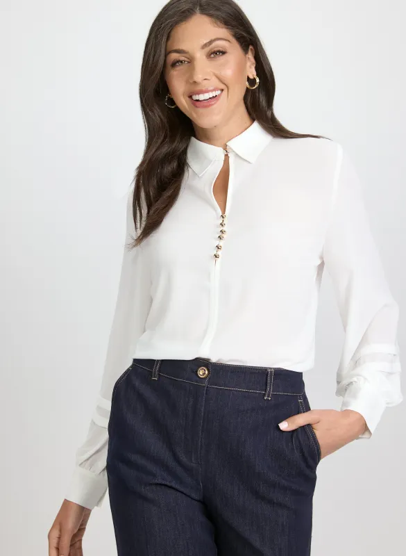 Button Detail Blouse sold by Laura