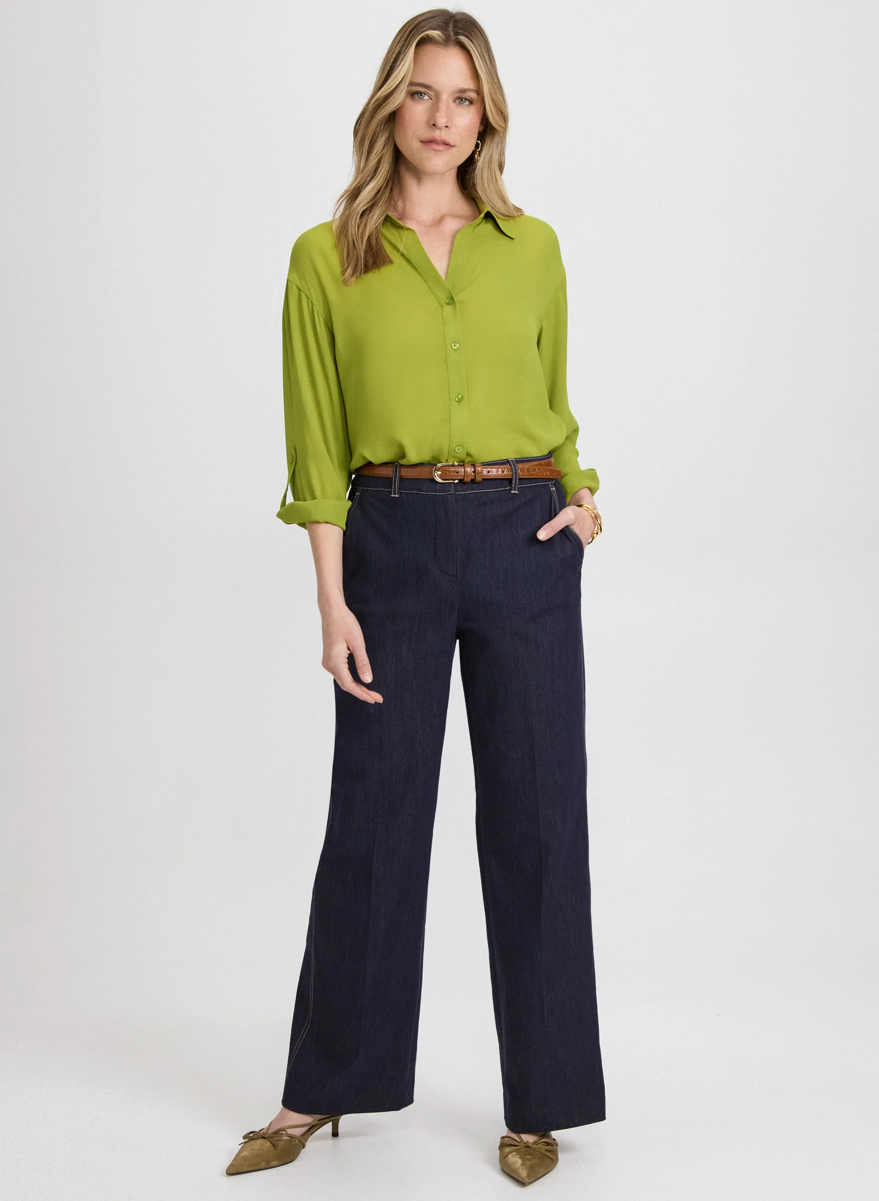 Crepe Button-Down Blouse sold by Laura product image thumbnail 4
