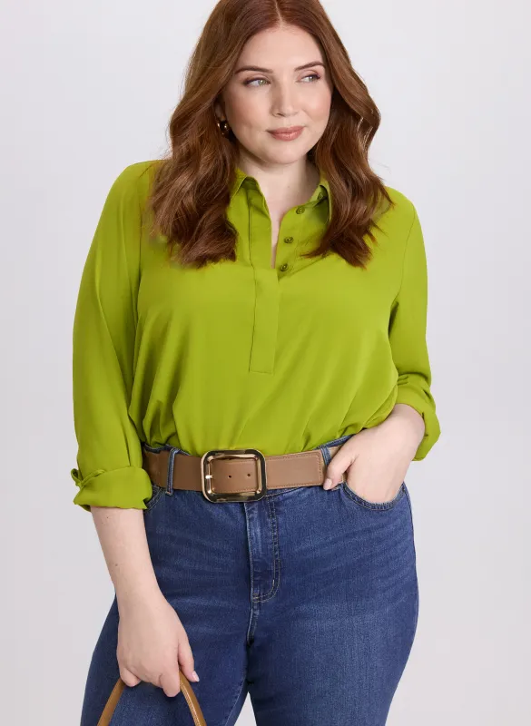 Asymmetric High-Low Hem Blouse sold by Laura