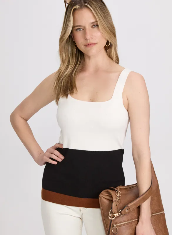 Knit Colour Block Tank Top sold by Laura