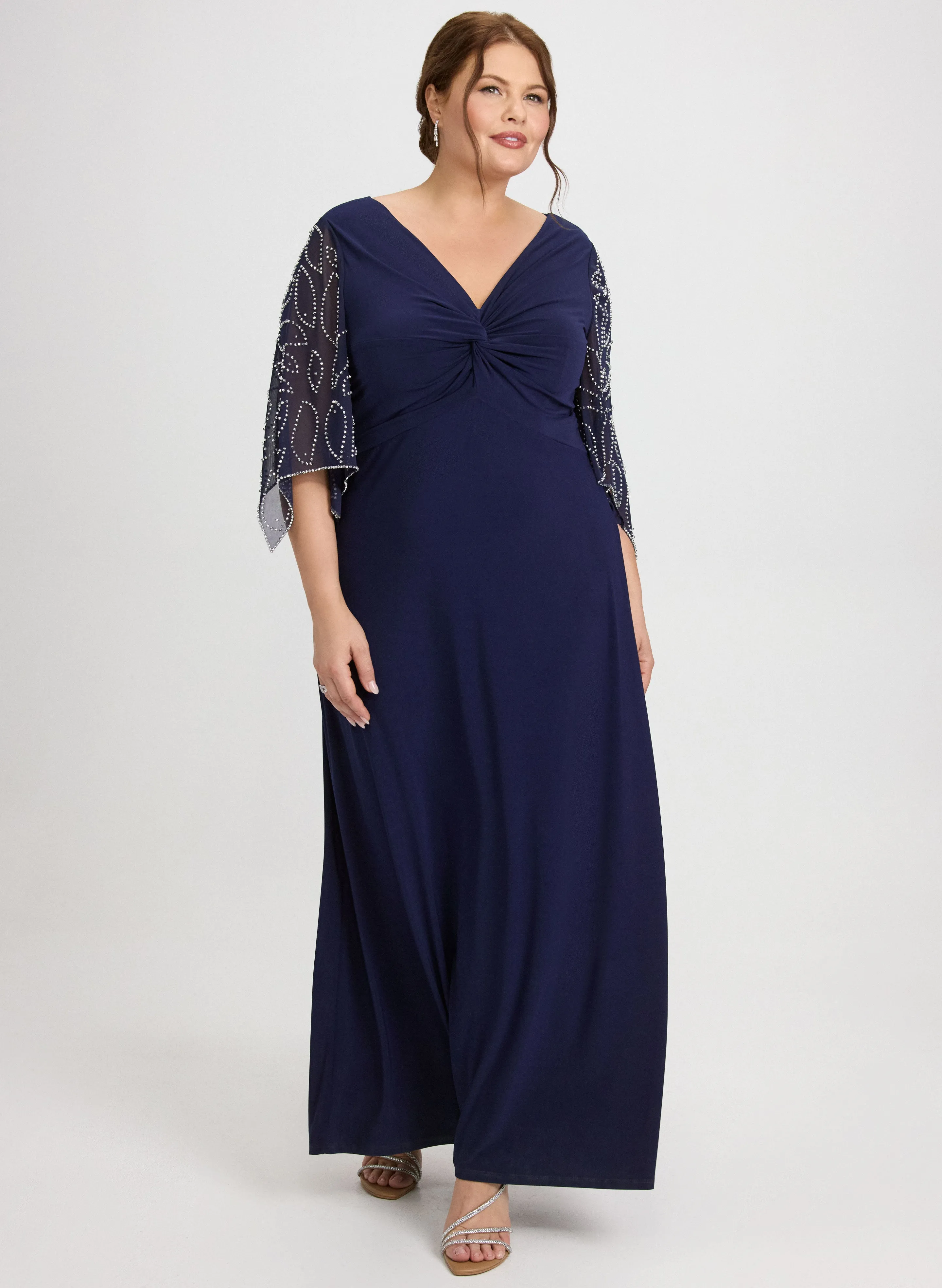 Embellished Flare Sleeve Dress sold by Laura