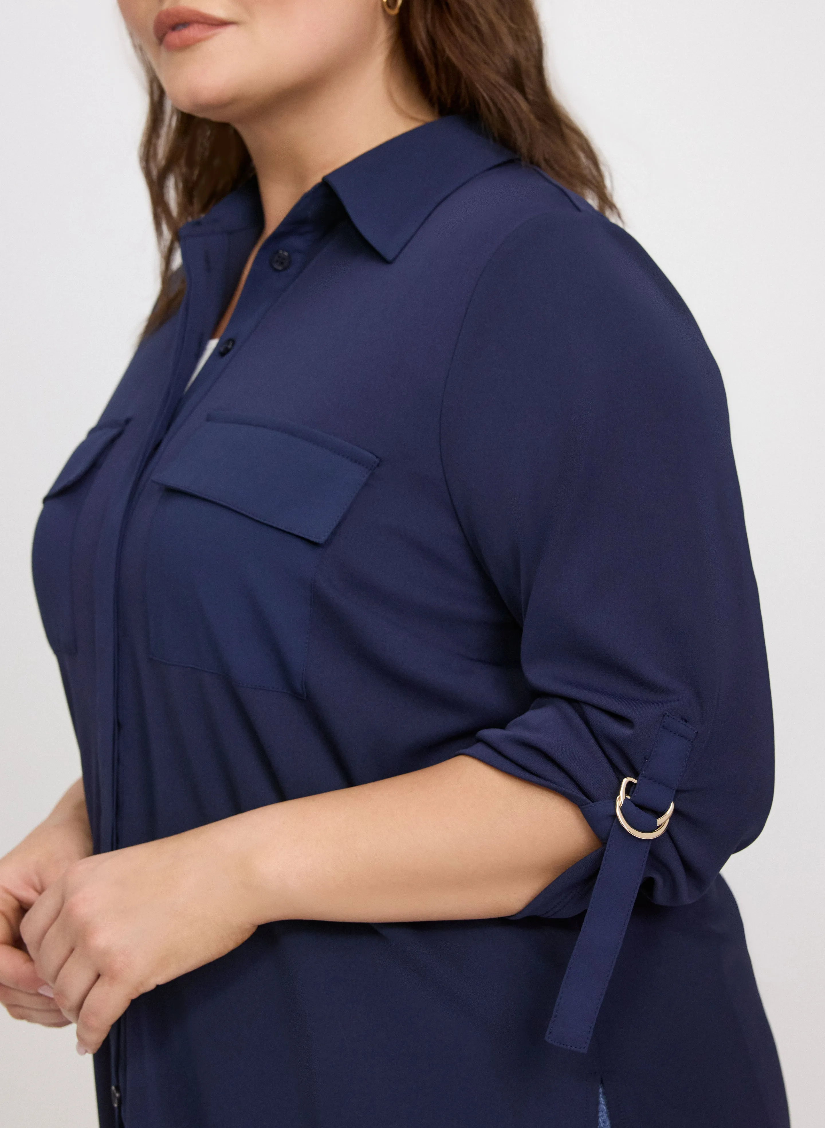 Jersey Button-Down Blouse sold by Laura product image thumbnail 5