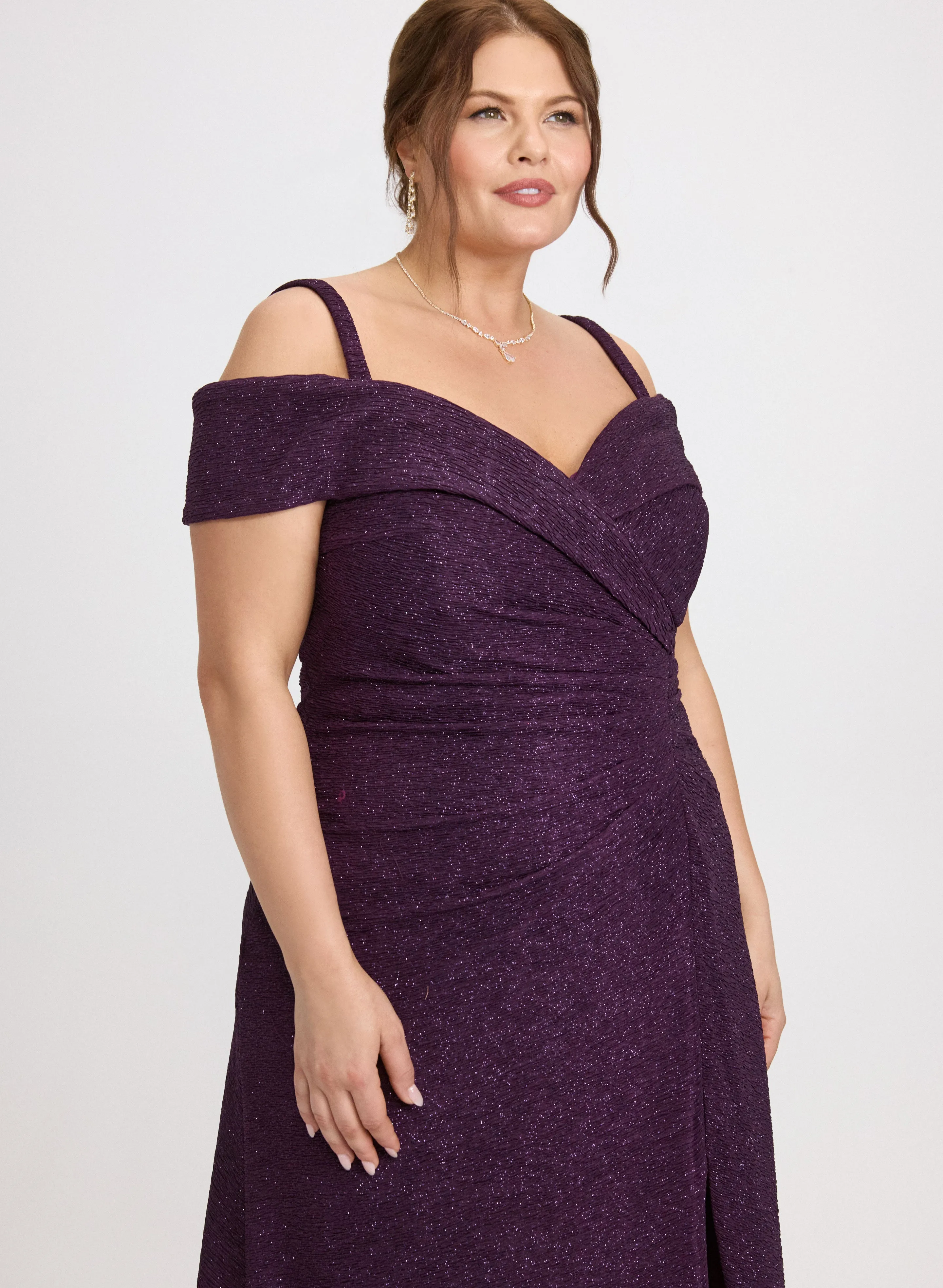 Glitter Knit Cold-Shoulder Dress sold by Laura product image thumbnail 4