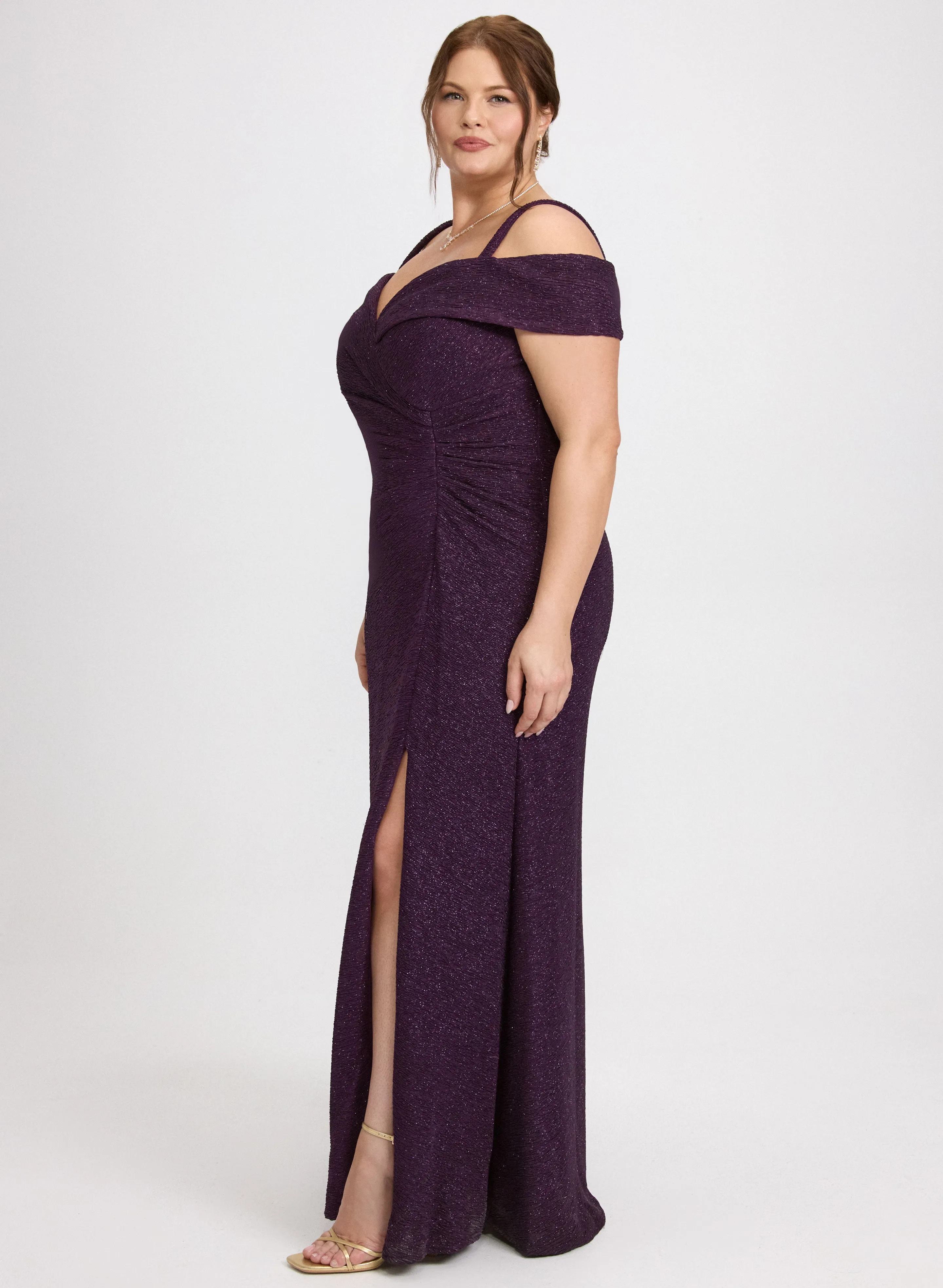 Glitter Knit Cold-Shoulder Dress sold by Laura product image thumbnail 2