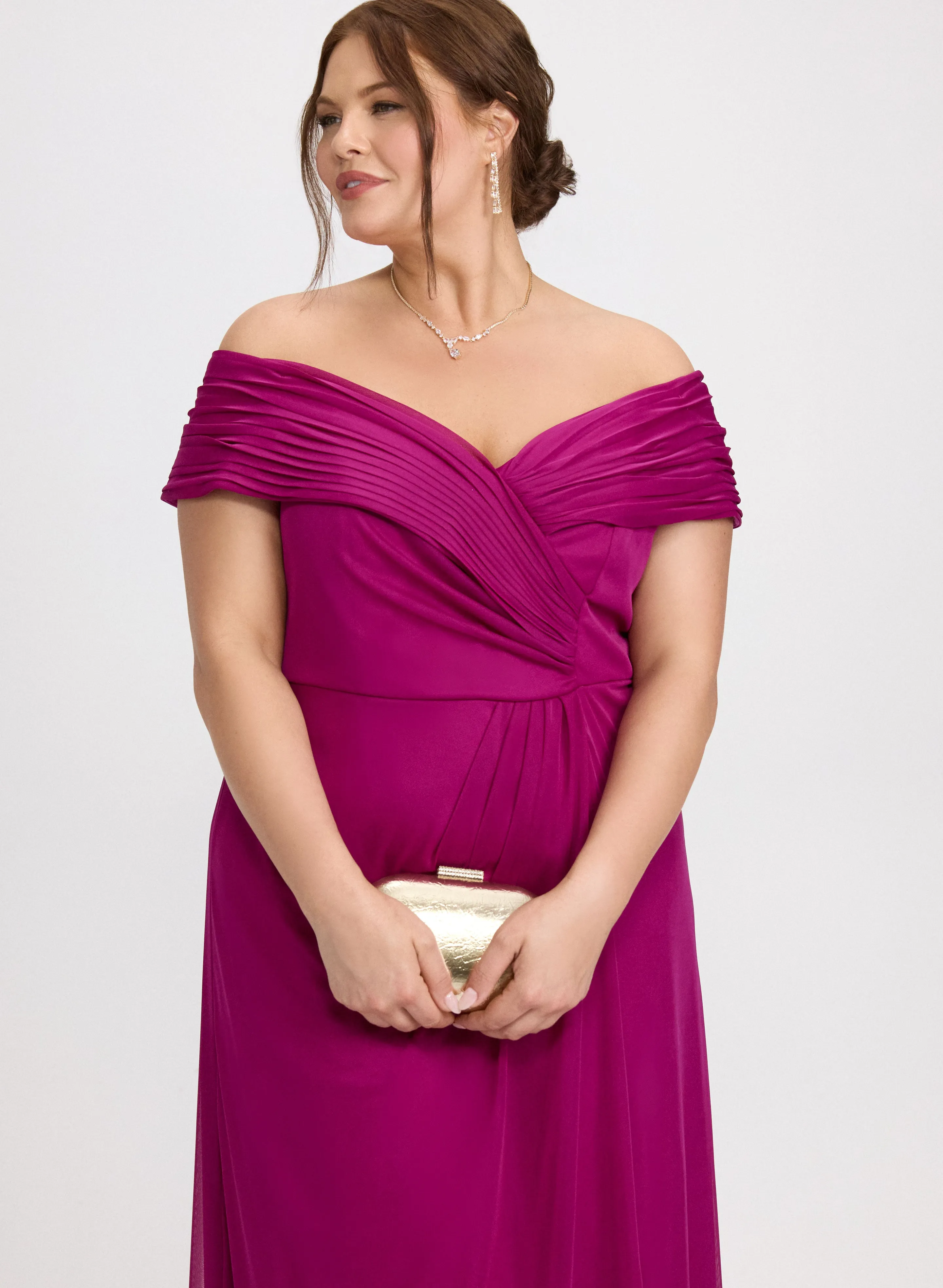 Pleated Off-Shoulder Dress sold by Laura product image thumbnail 5