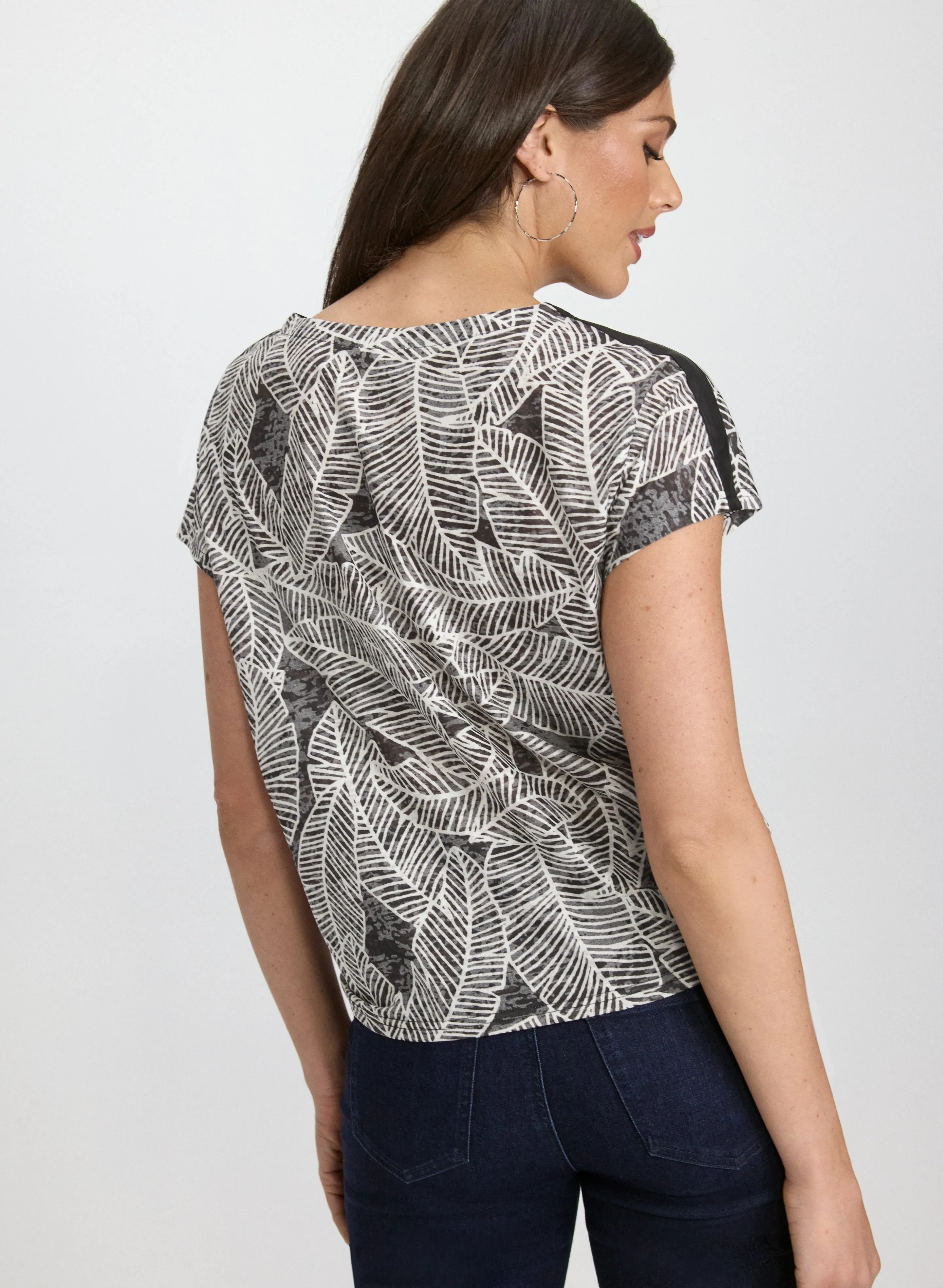 Leaf Print T-Shirt sold by Laura product image thumbnail 3