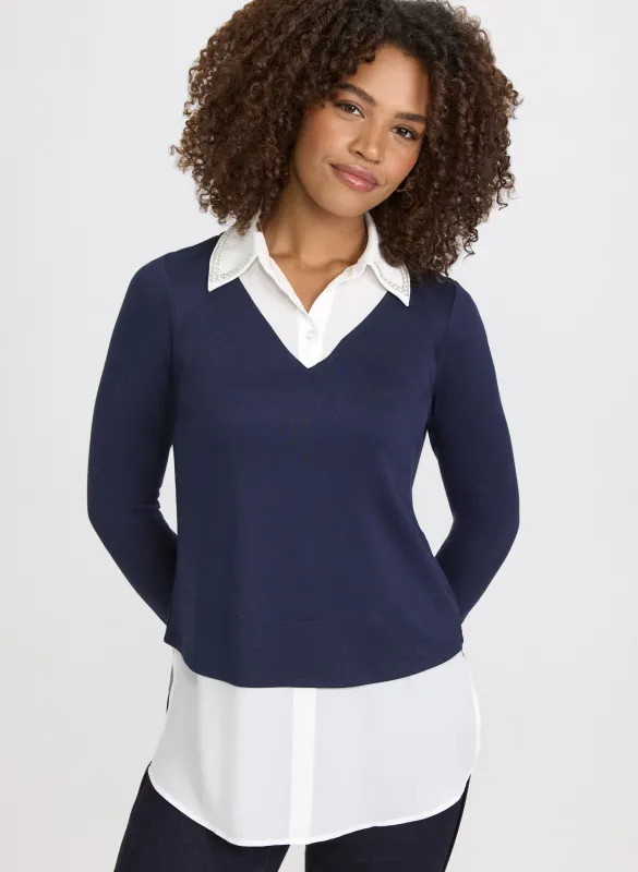 Embellished Illusion Blouse sold by Laura