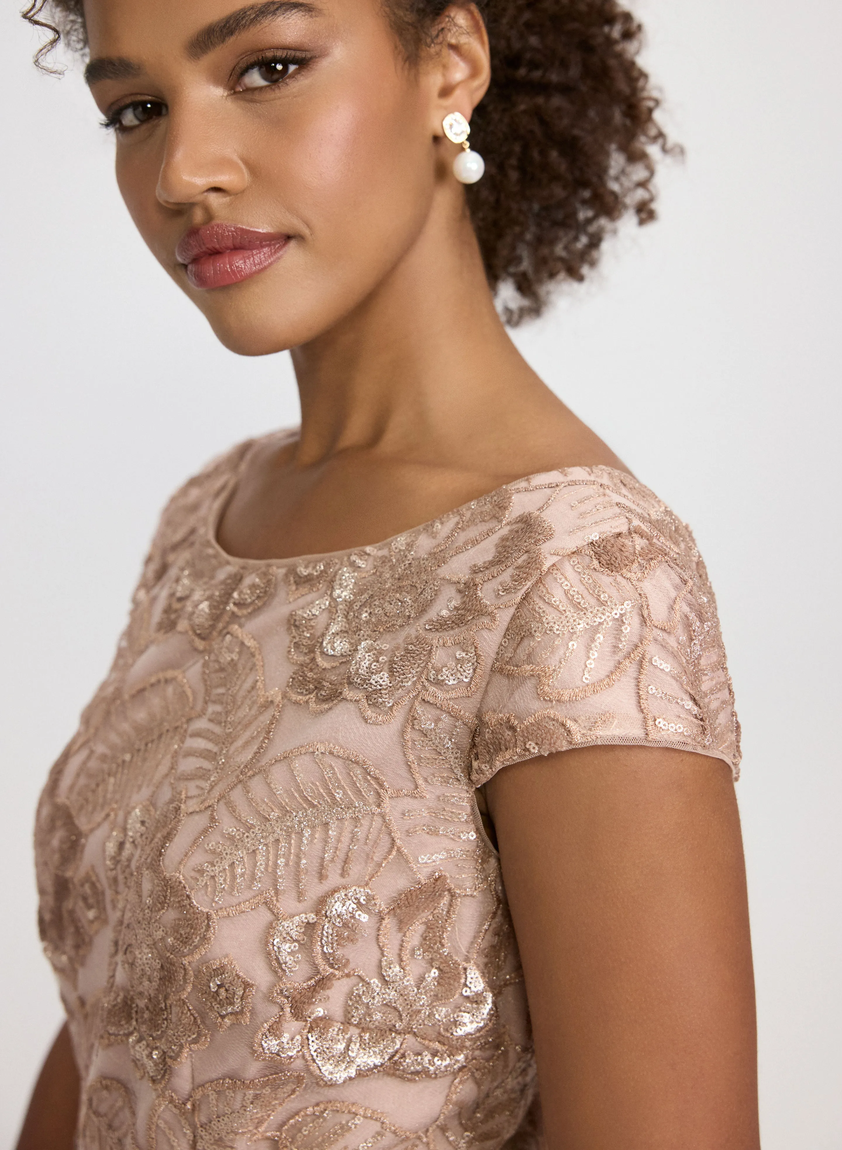 Tulle Sequined Floral Dress sold by Laura product image thumbnail 5