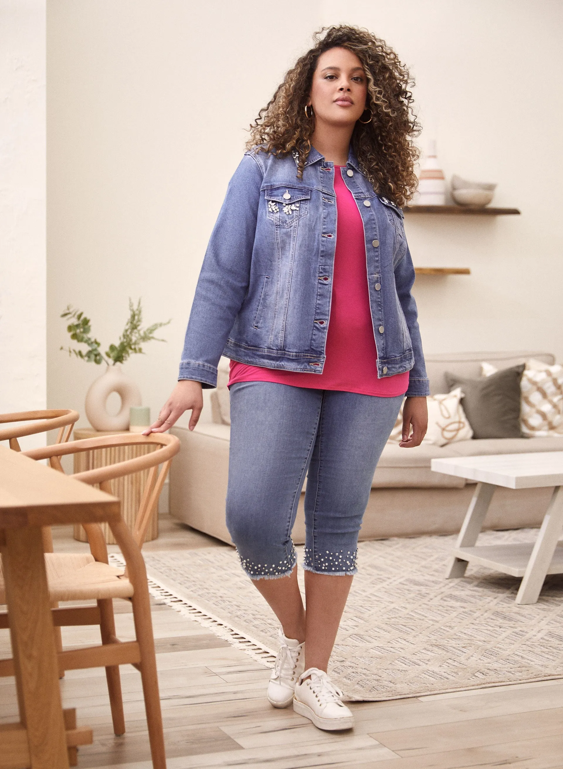 Jewel Detail Denim Jacket sold by Laura product image thumbnail 3