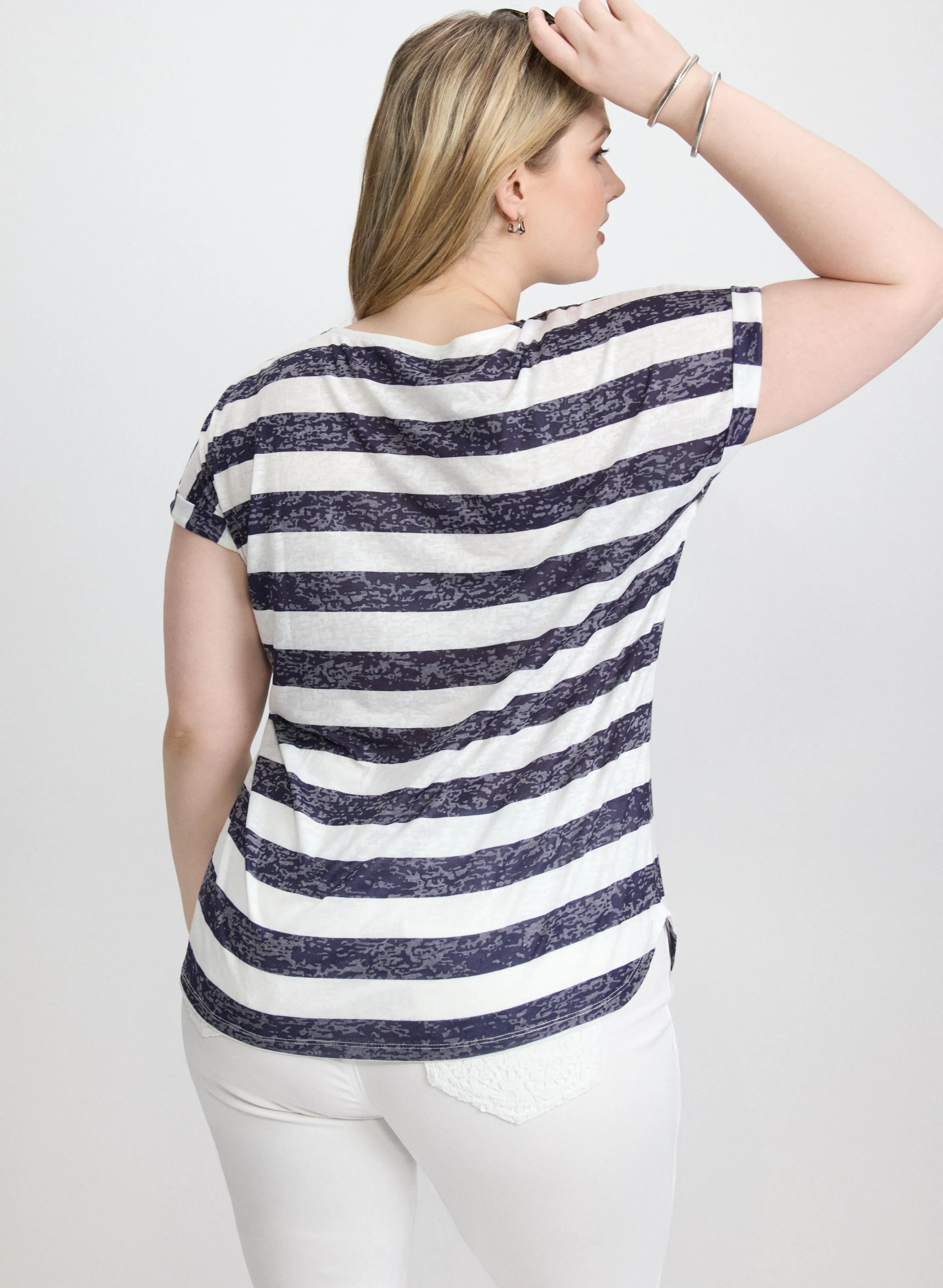 Striped Burnout T-Shirt sold by Laura product image thumbnail 3