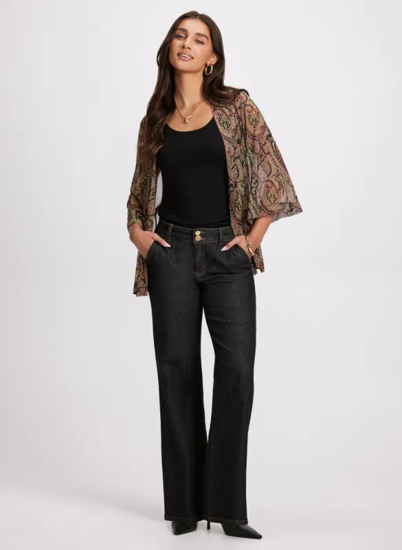 Paisley Print Cover-Up & Flare Leg Jeans sold by Laura