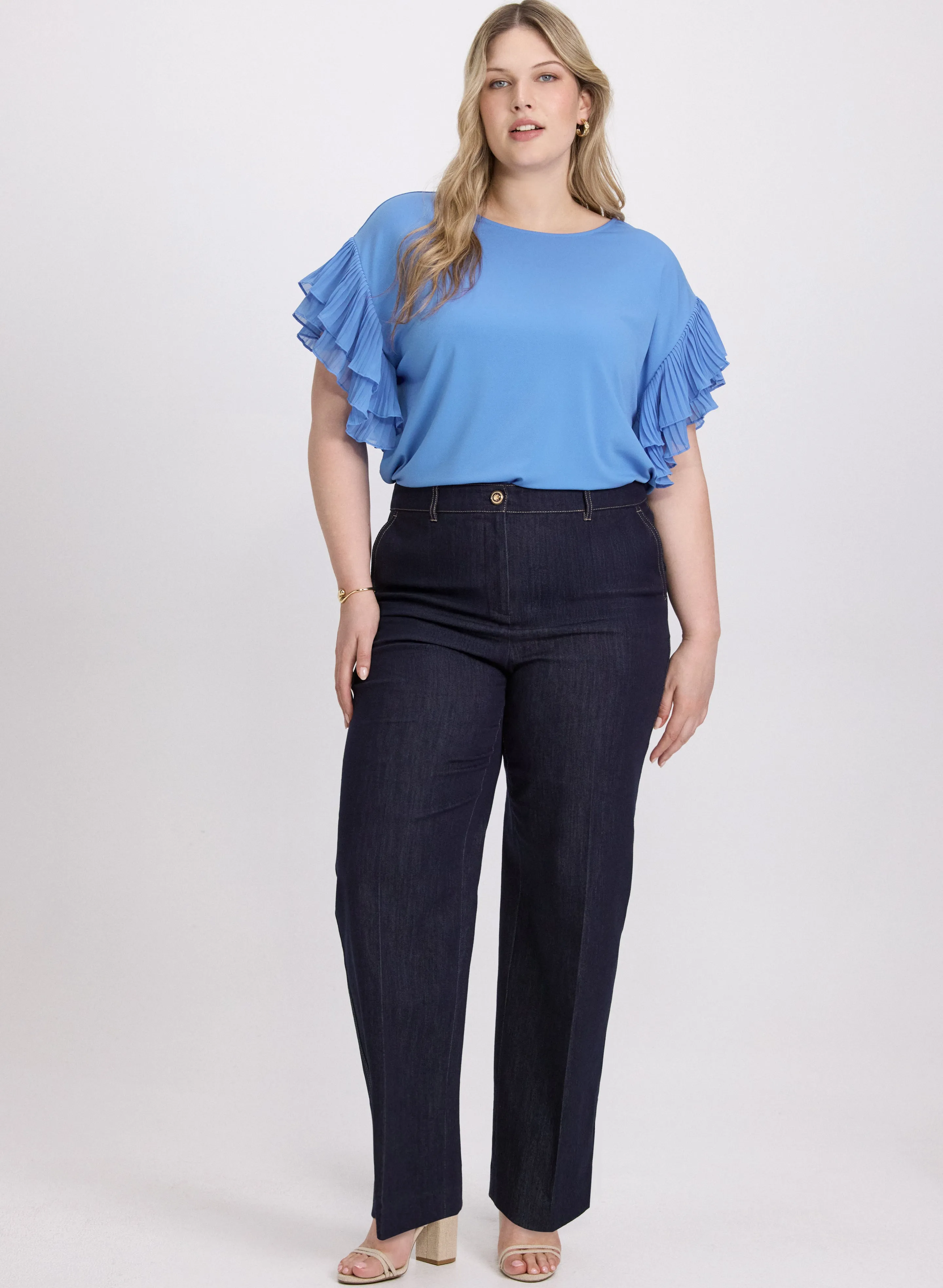 Plissé Ruffle Sleeve Top sold by Laura product image thumbnail 3