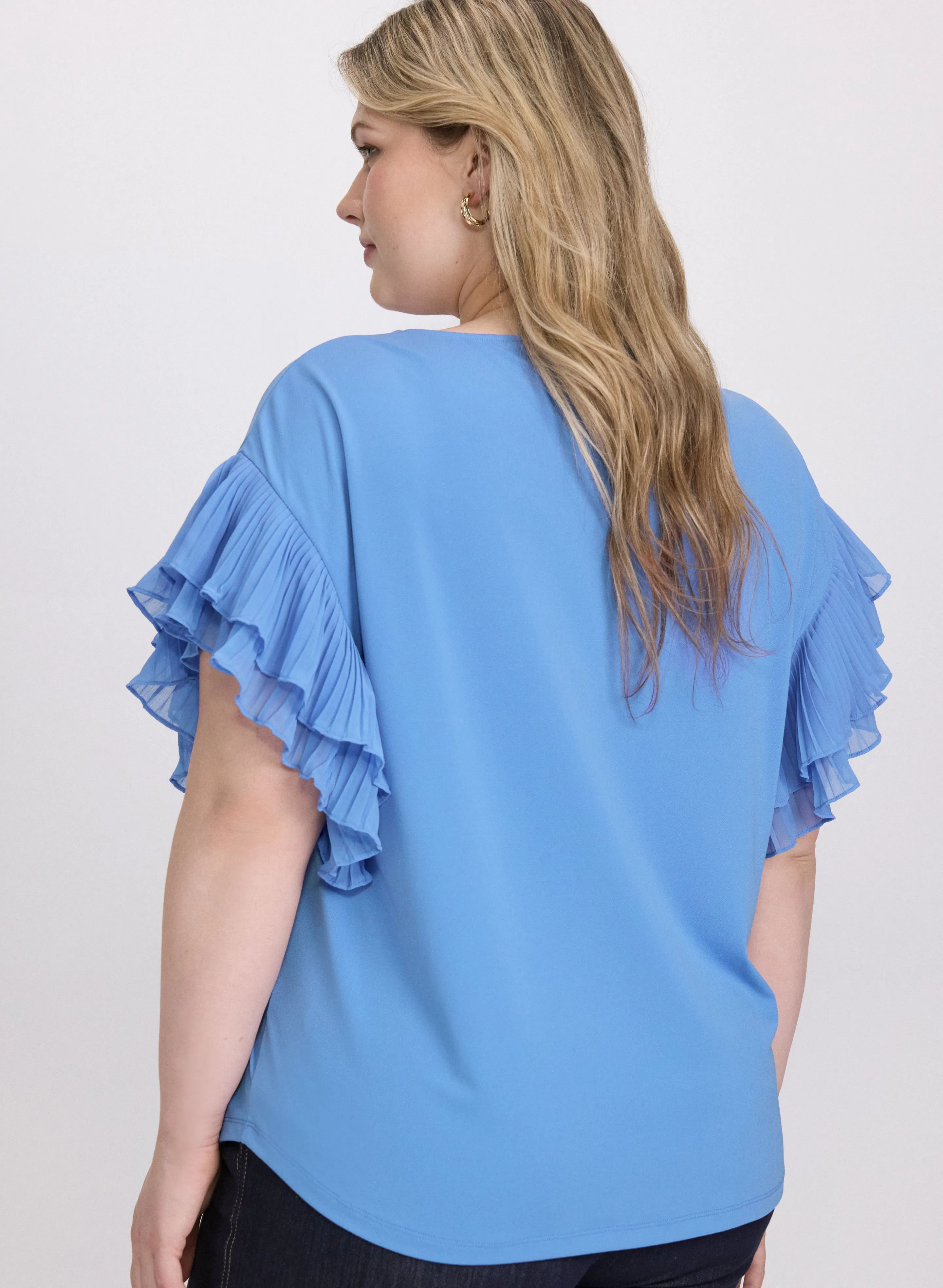 Plissé Ruffle Sleeve Top sold by Laura product image thumbnail 2