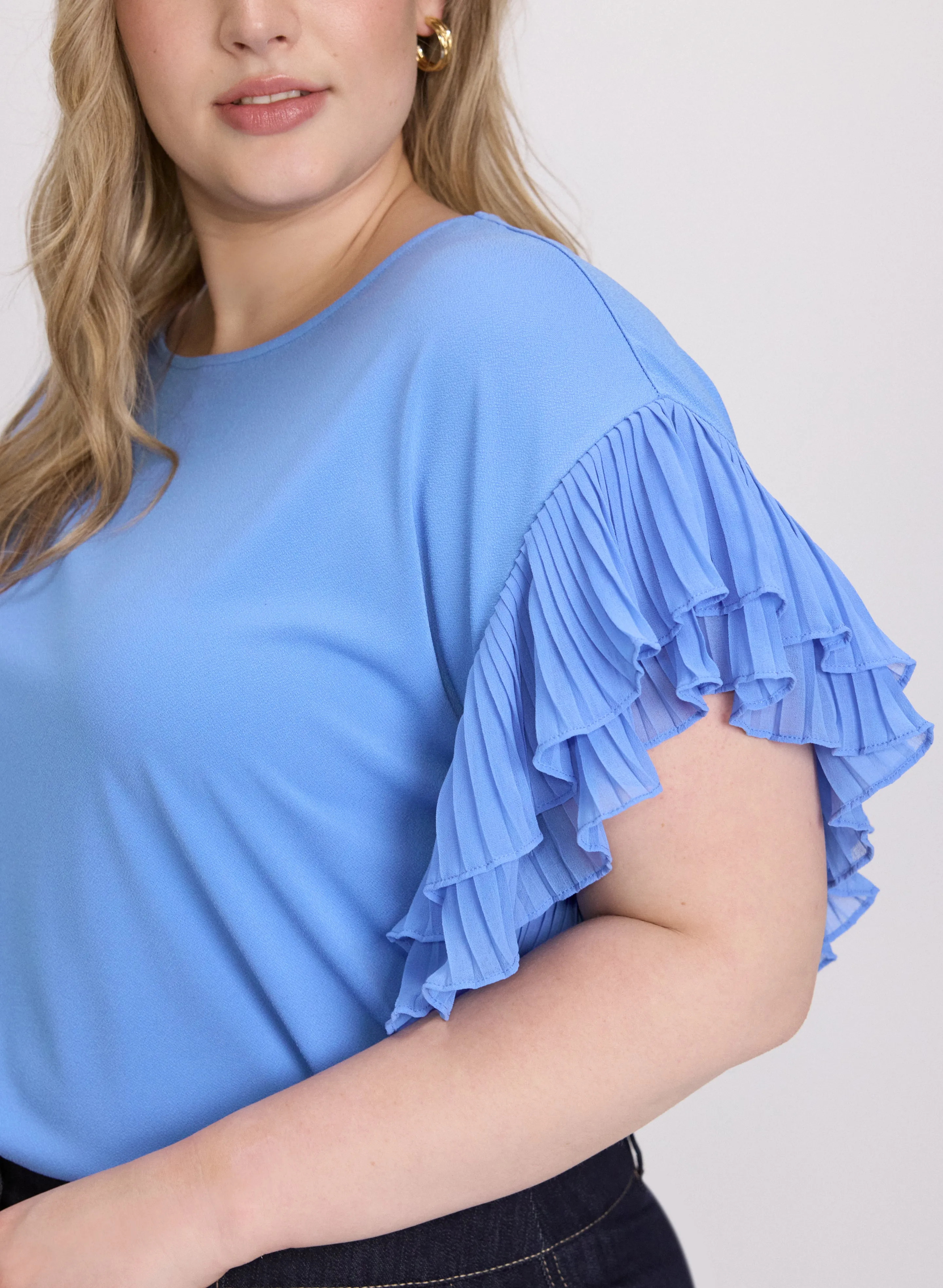 Plissé Ruffle Sleeve Top sold by Laura product image thumbnail 4