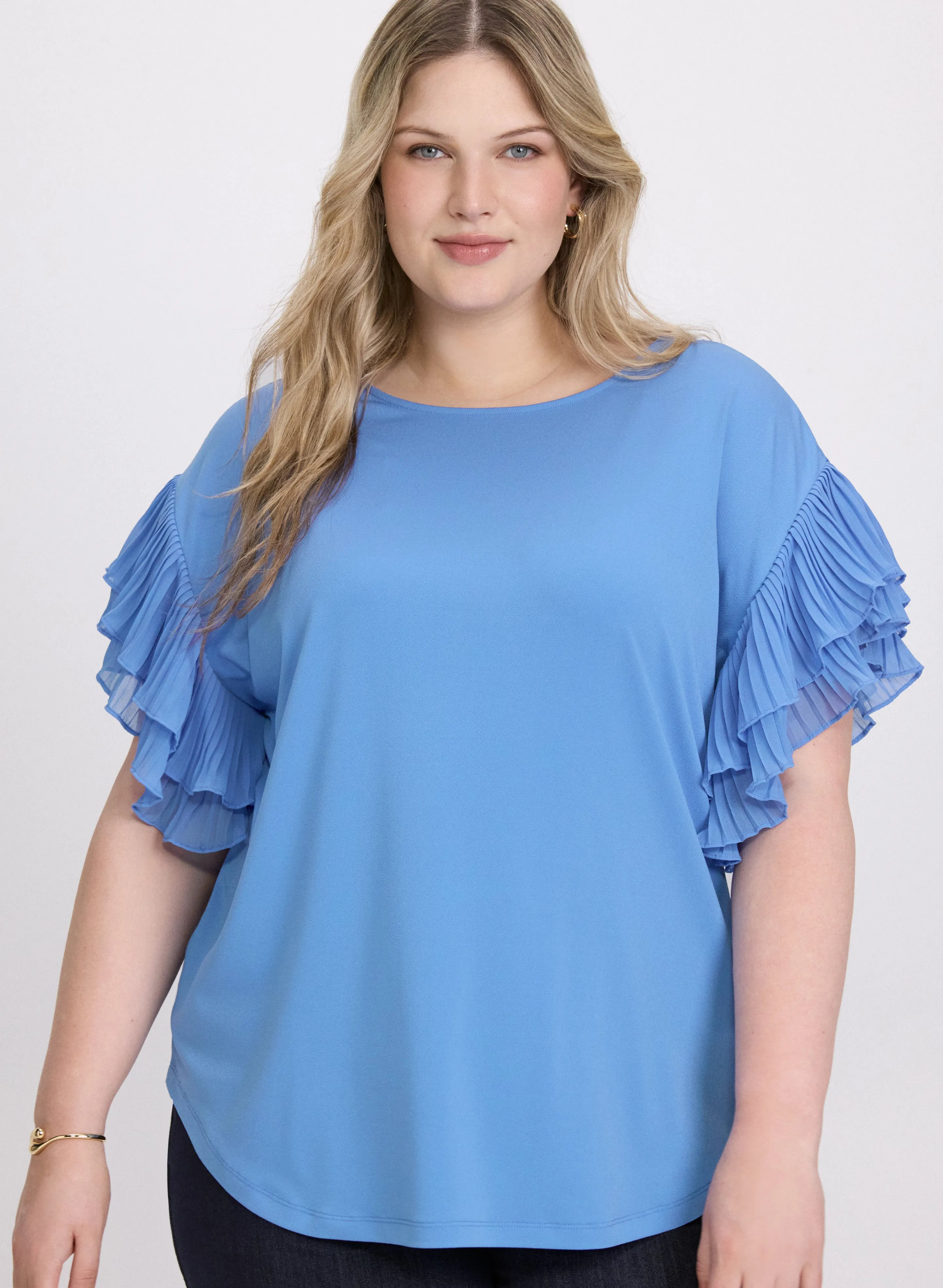 Plissé Ruffle Sleeve Top sold by Laura product image thumbnail 5