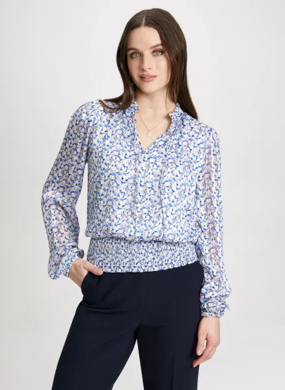 Satin Floral Print Blouse sold by Laura