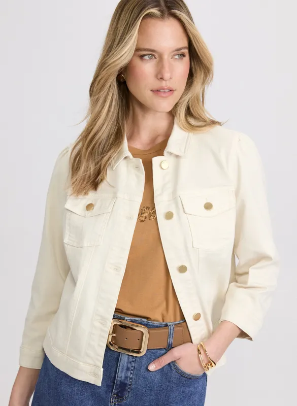 Puff Sleeve Denim Jacket sold by Laura