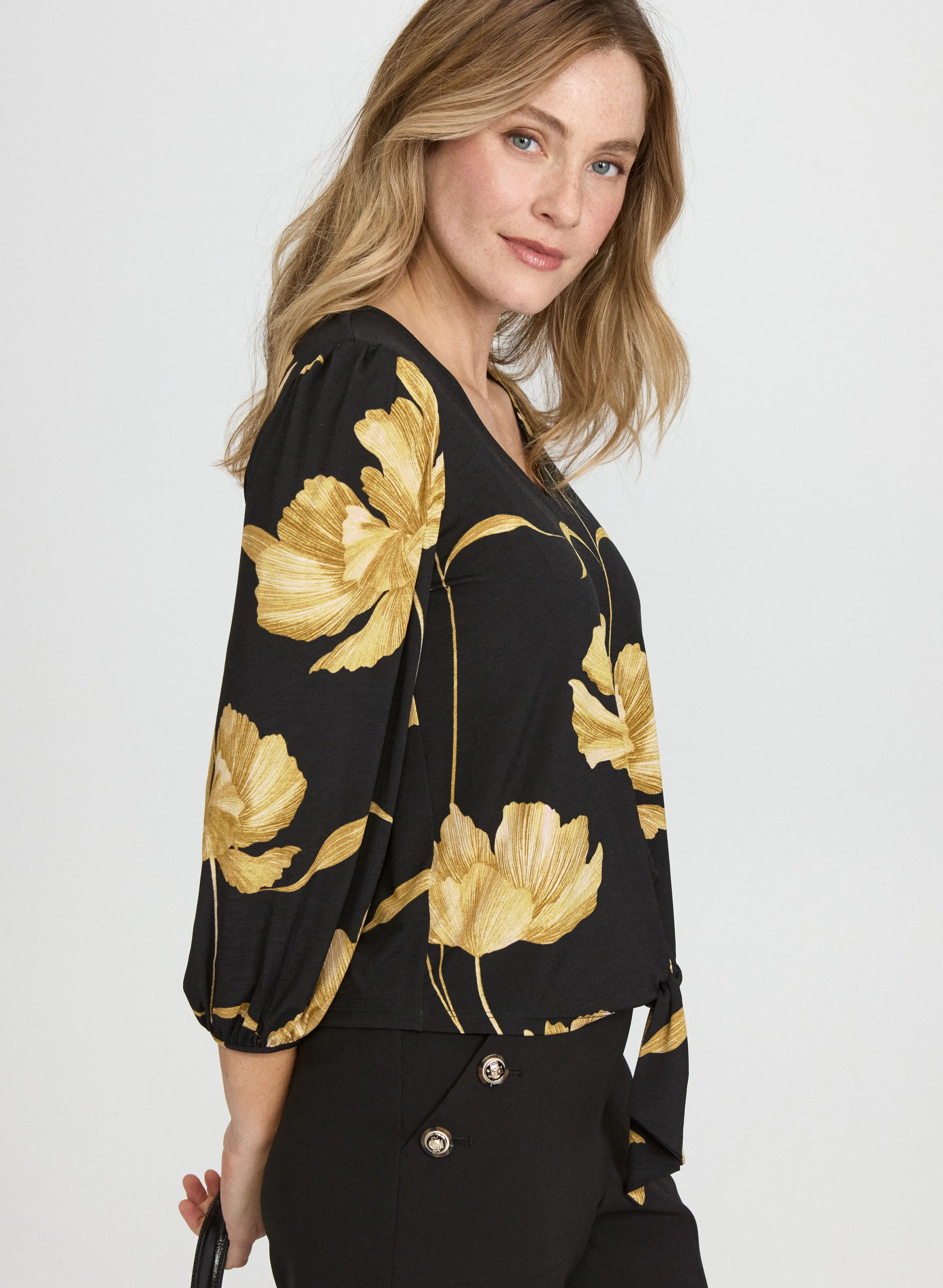 Floral Tied-Hem Top sold by Laura product image thumbnail 2