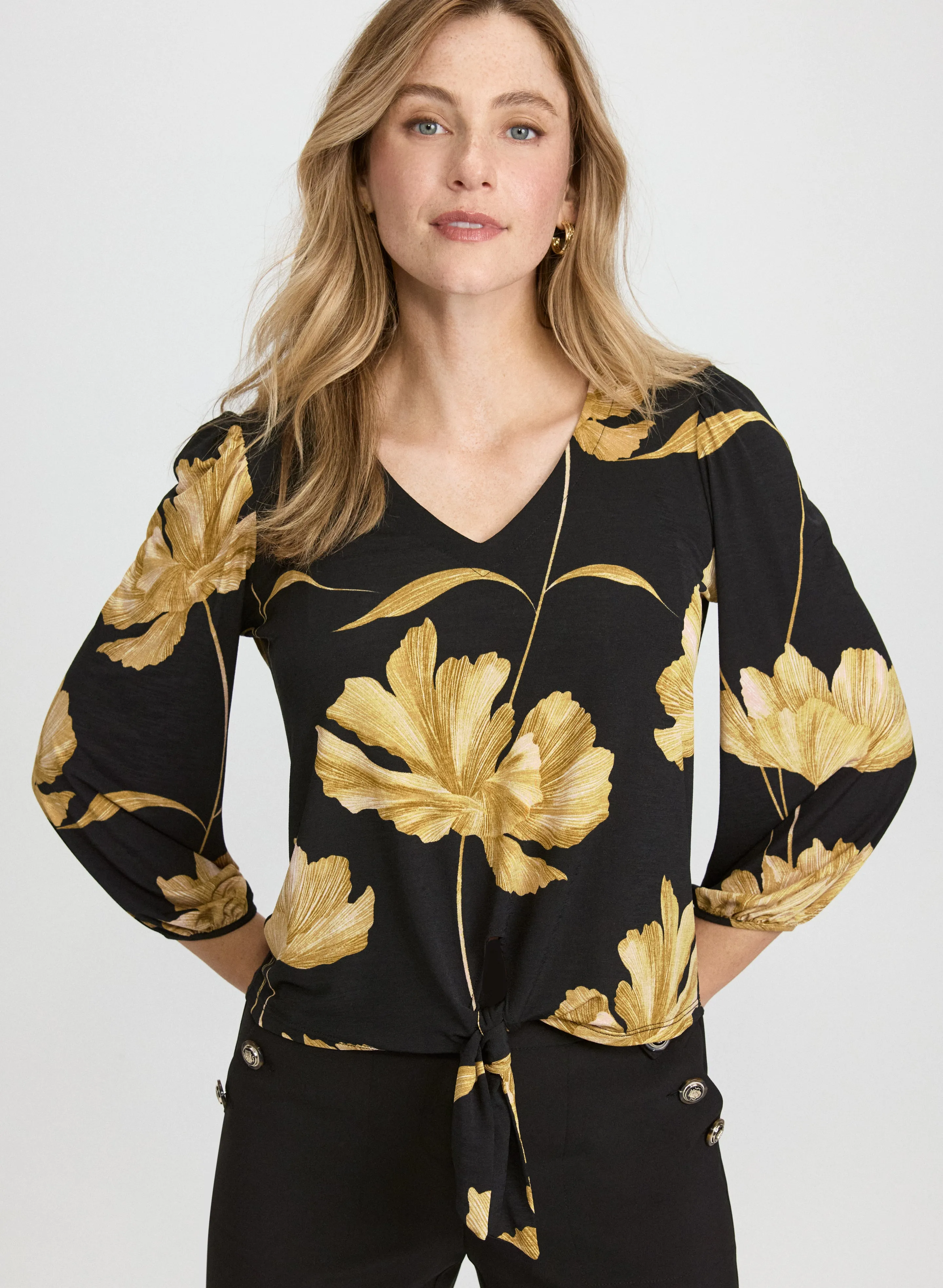 Floral Tied-Hem Top sold by Laura