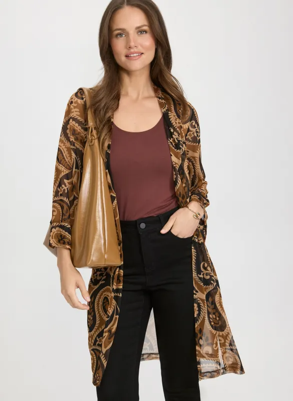 Paisley Open Front Top sold by Laura