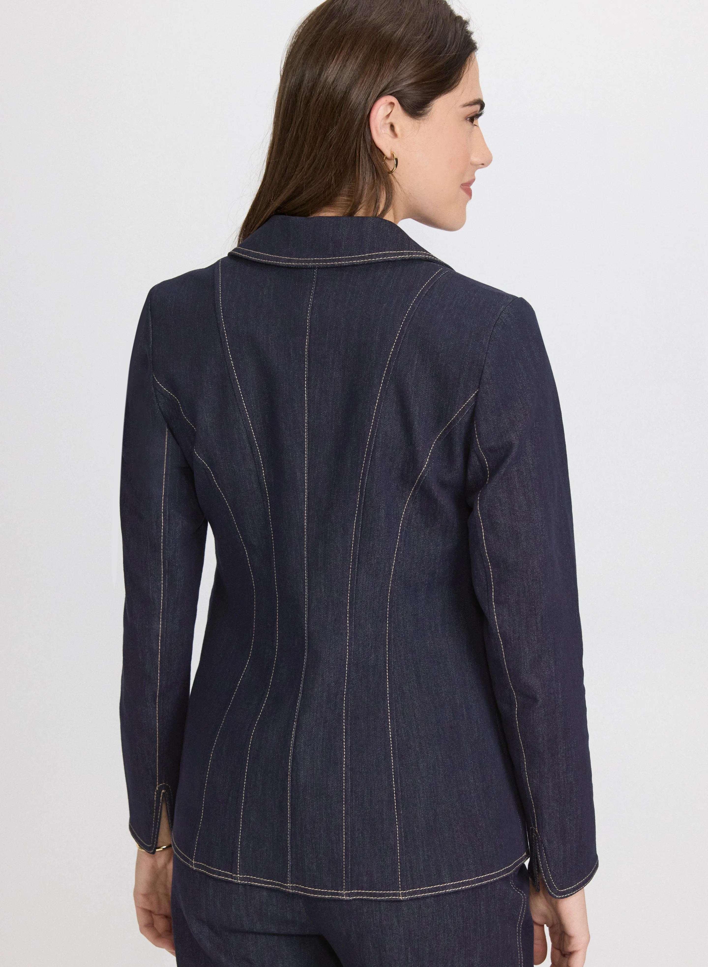 Contrast Stitch Denim Blazer sold by Laura product image thumbnail 2