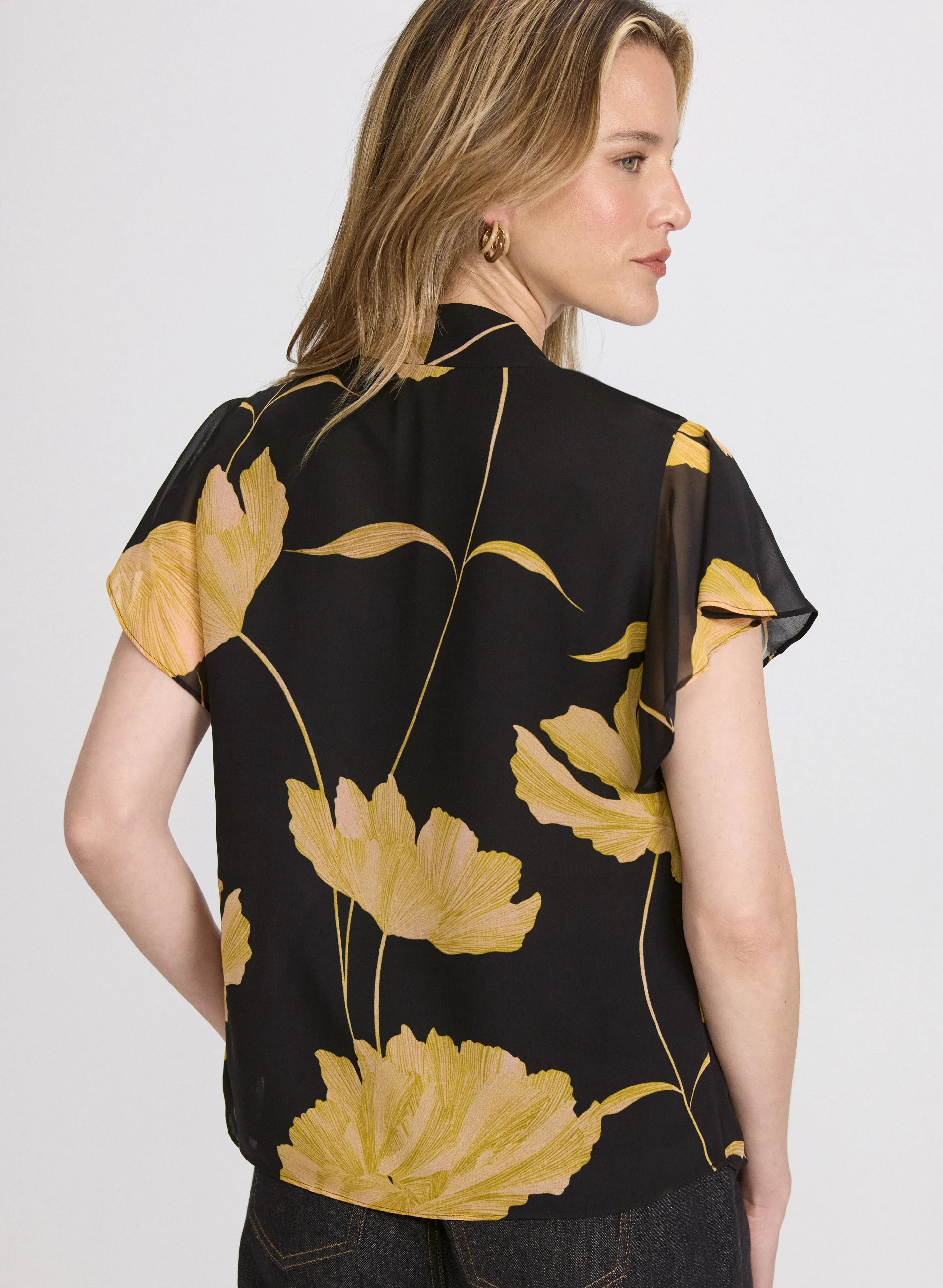 Floral Tie-Neck Blouse sold by Laura product image thumbnail 4