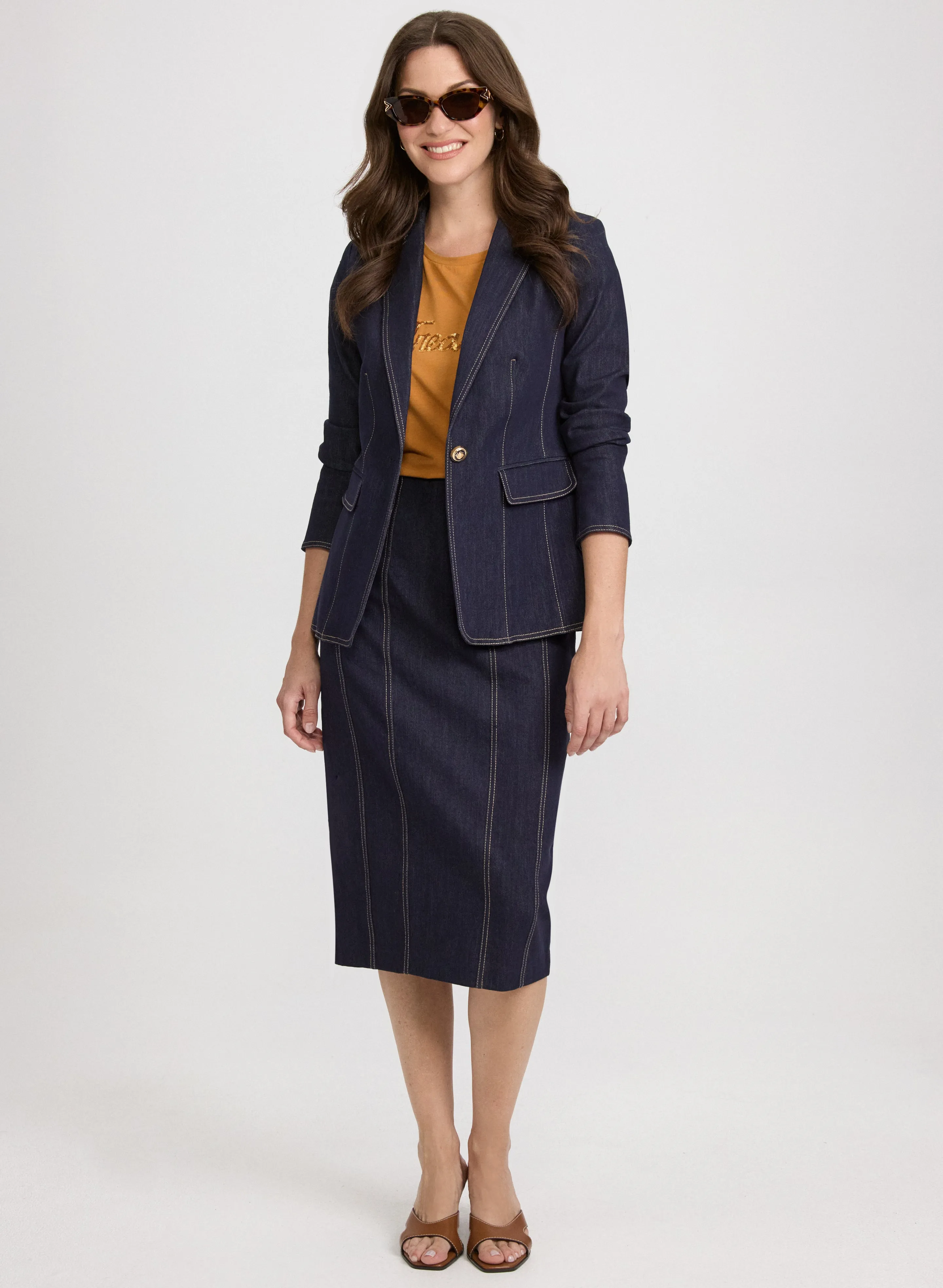 Denim Pencil Skirt sold by Laura product image thumbnail 4