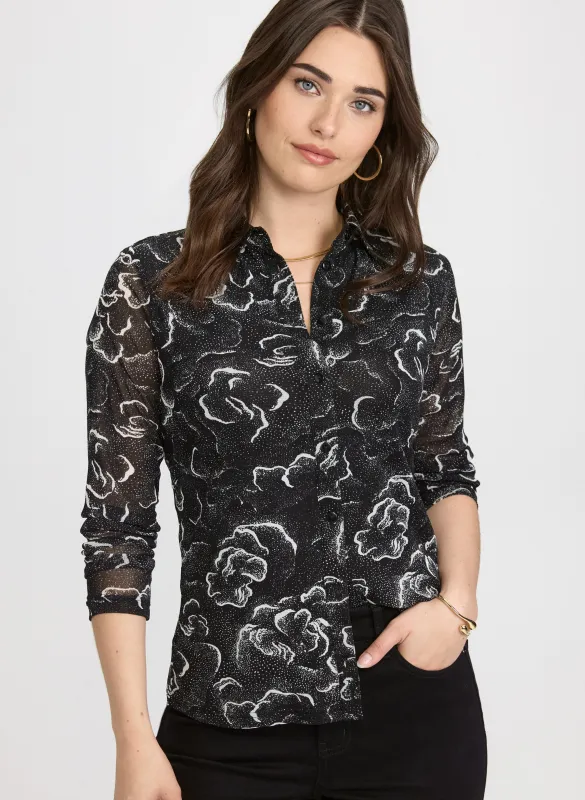 Abstract Mesh Top sold by Laura