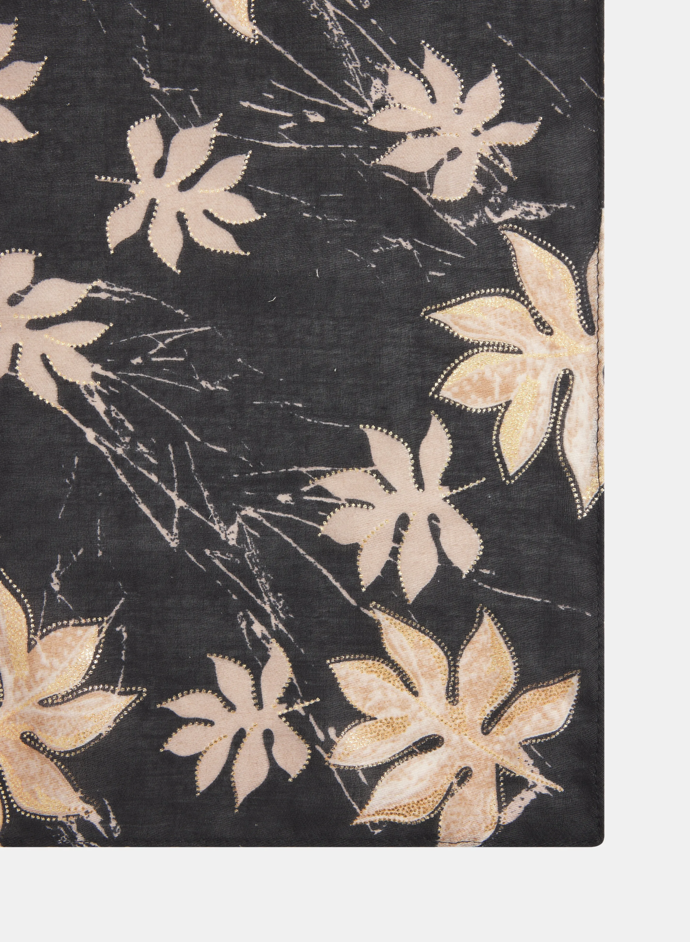 Metallic Leaf Print Scarf sold by Laura product image thumbnail 3