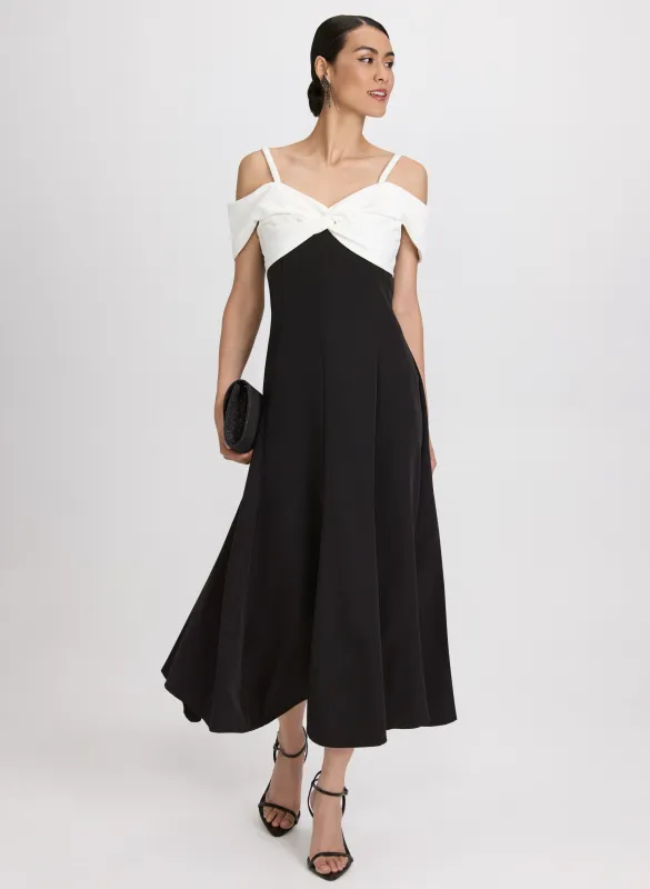 Colour Block Cold-Shoulder Dress sold by Laura