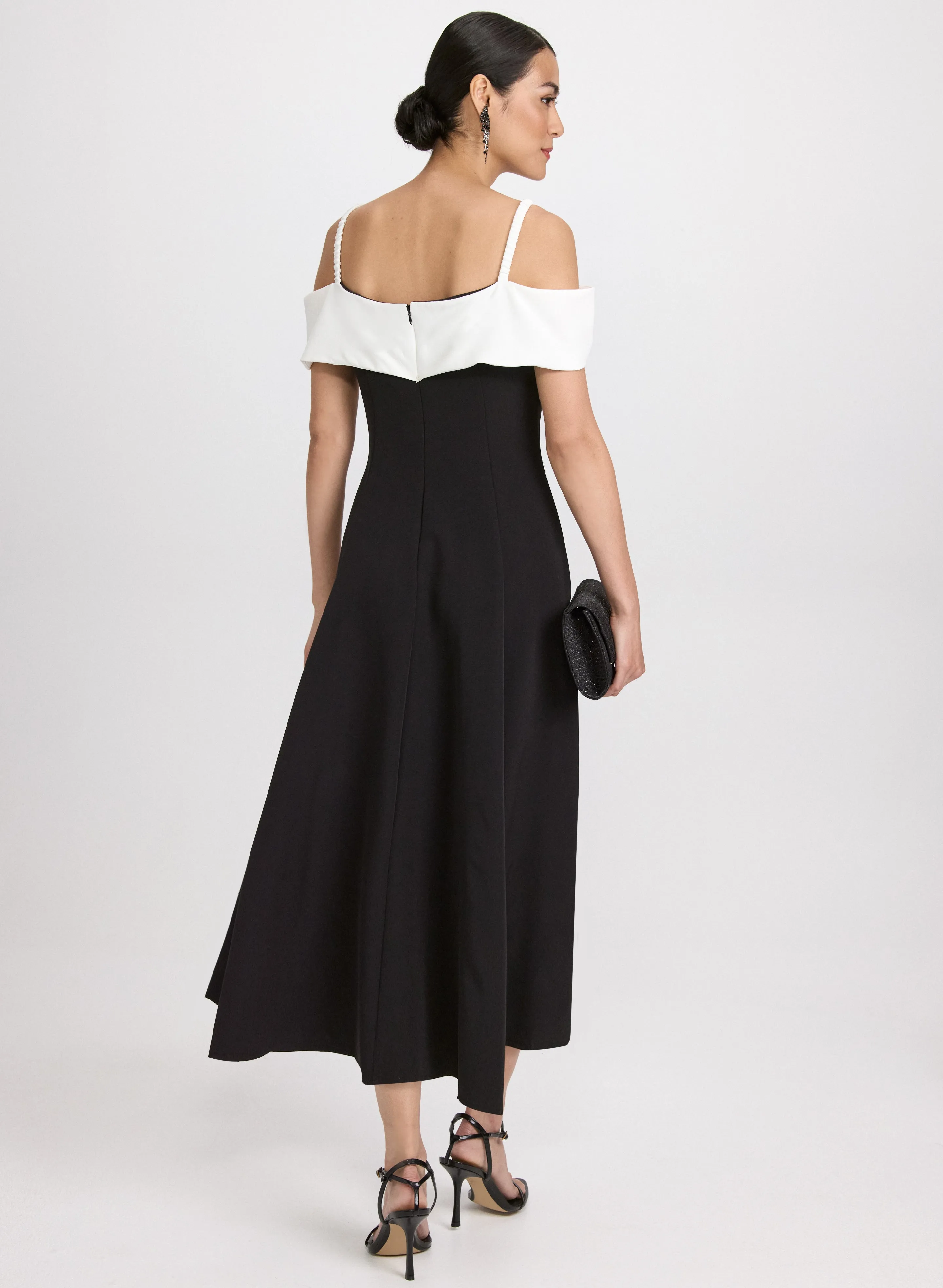 Colour Block Cold-Shoulder Dress sold by Laura product image thumbnail 3
