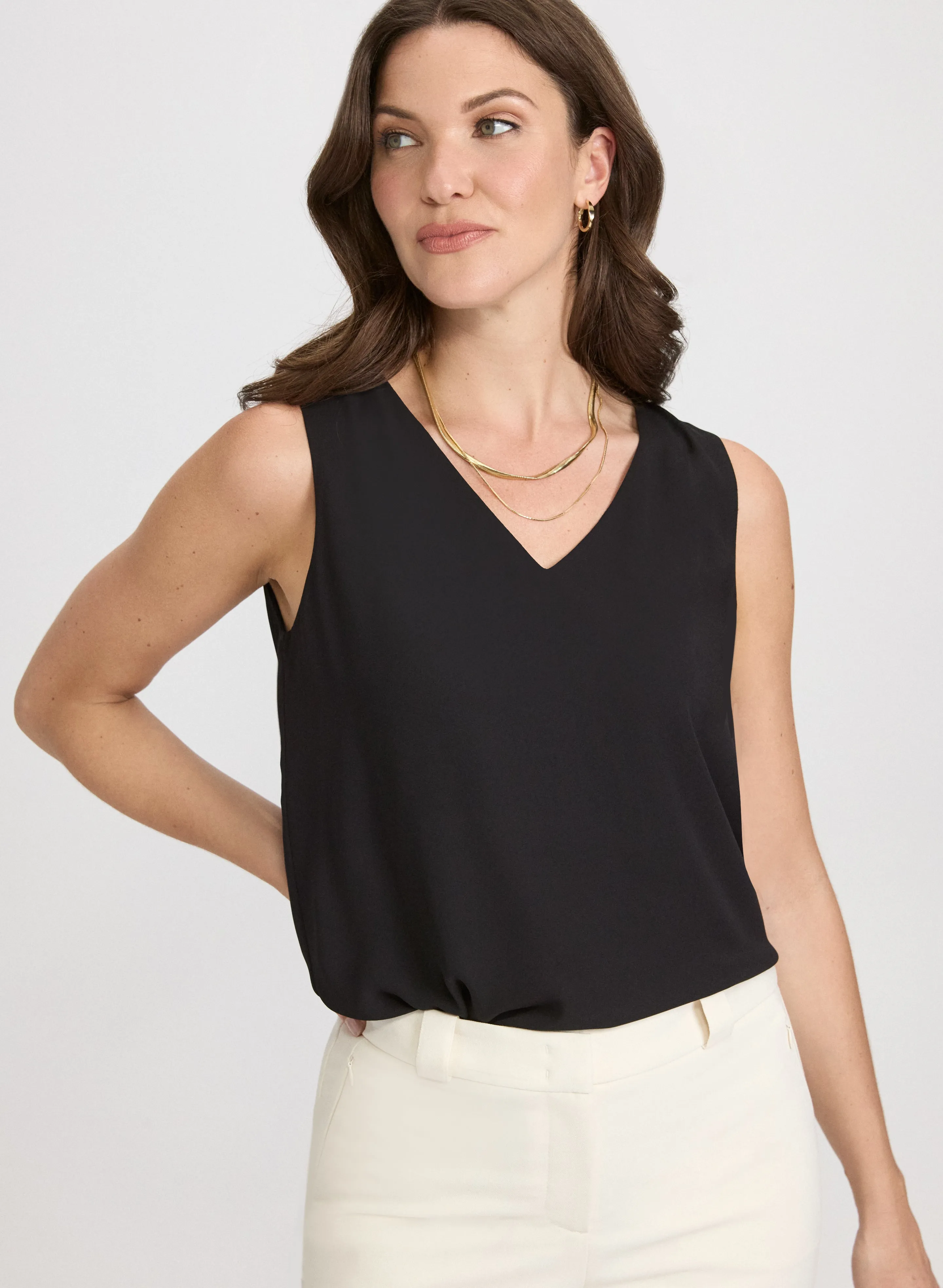 Sleeveless V-Neck Blouse sold by Laura