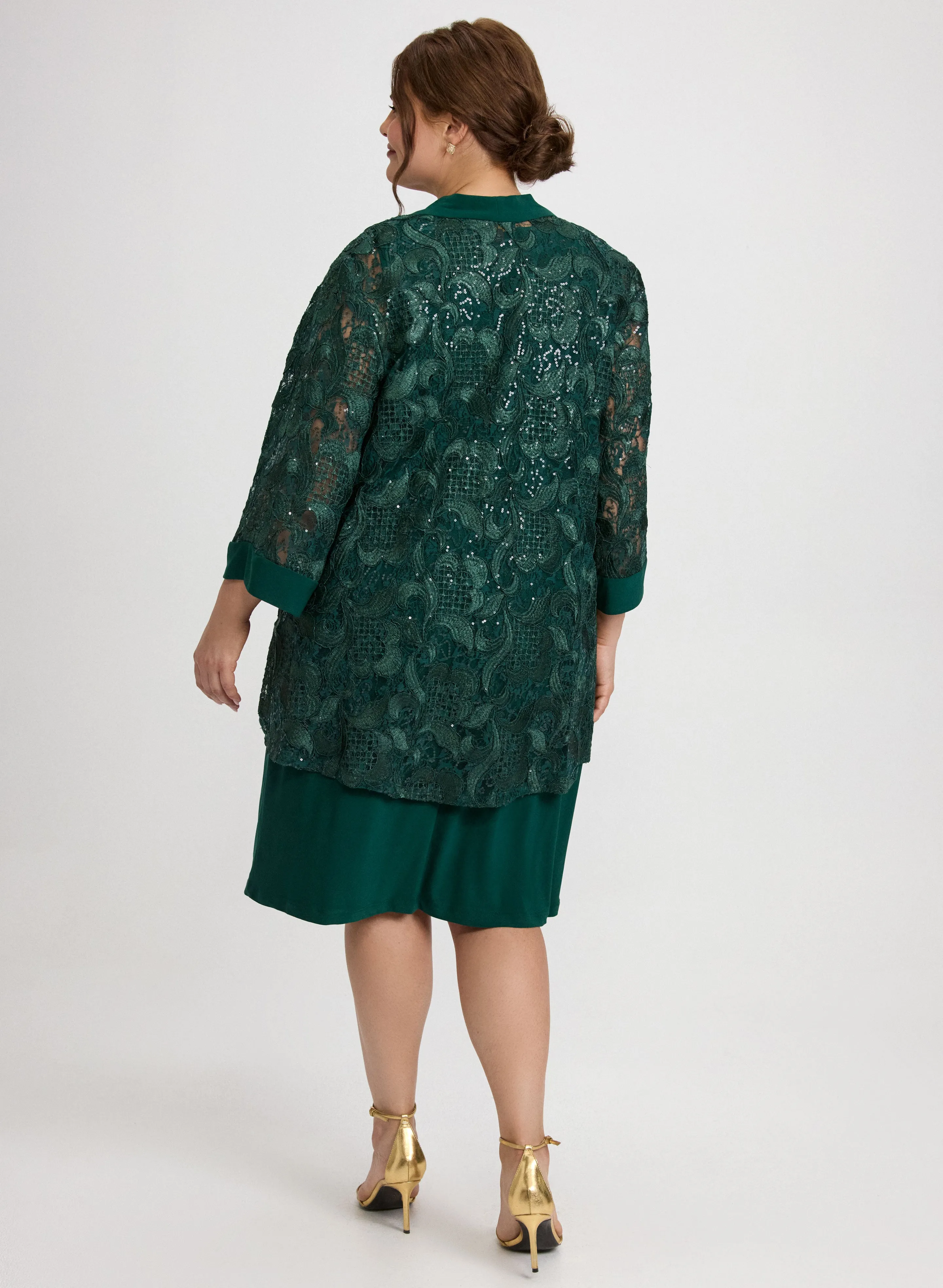 Sequin Embellished Jacket & Dress Set sold by Laura product image thumbnail 3