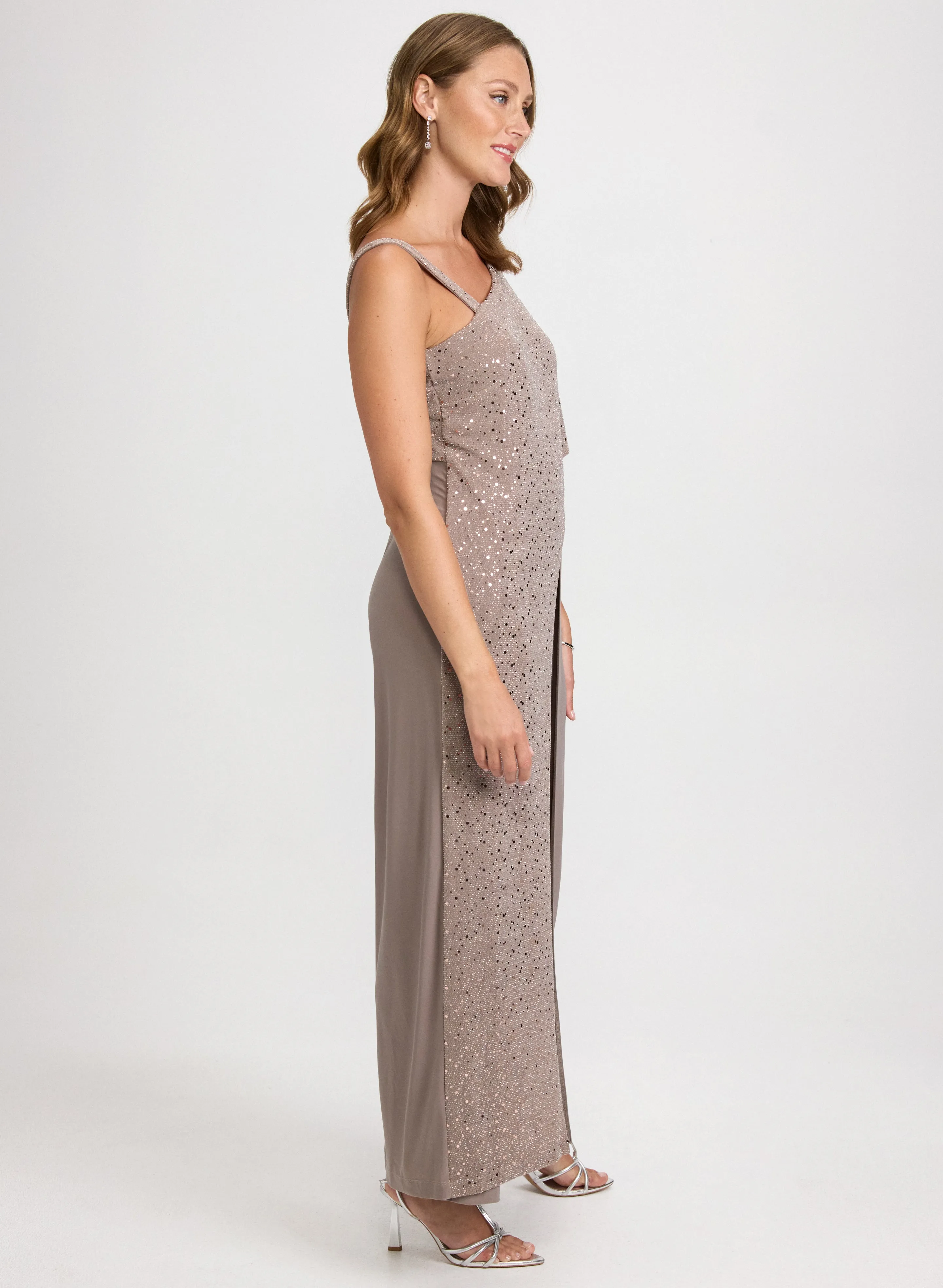 Sequin & Jersey Jumpsuit sold by Laura product image thumbnail 3