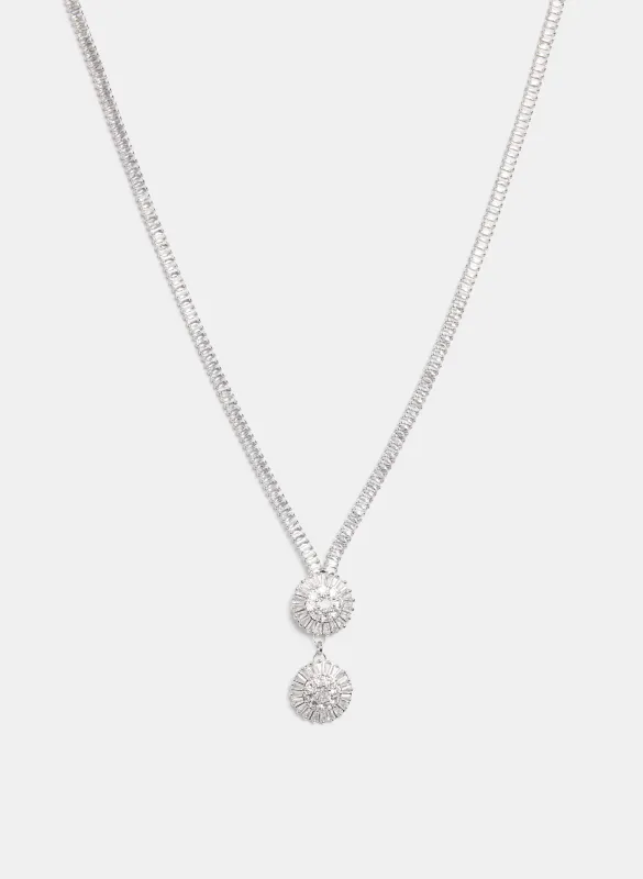 Cubic Zirconia Tiered Drop Necklace sold by Laura