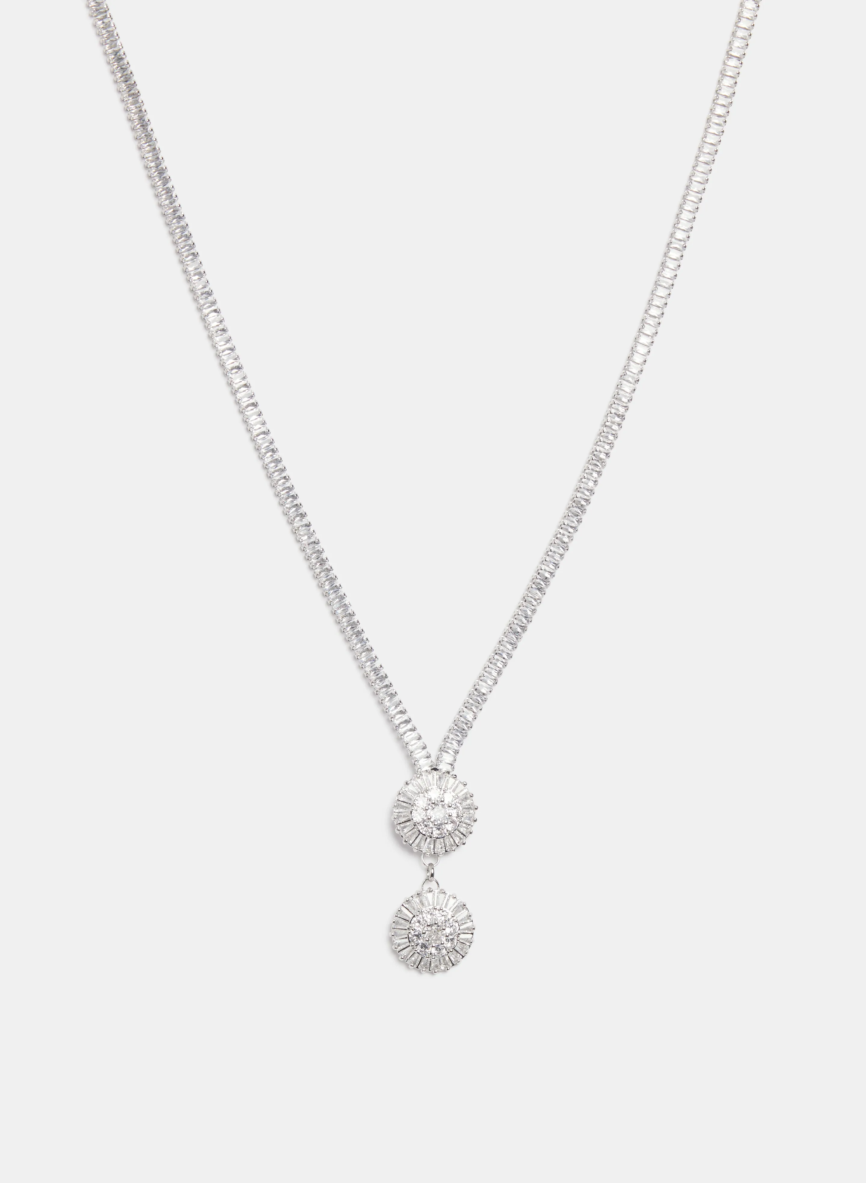 Cubic Zirconia Tiered Drop Necklace sold by Laura