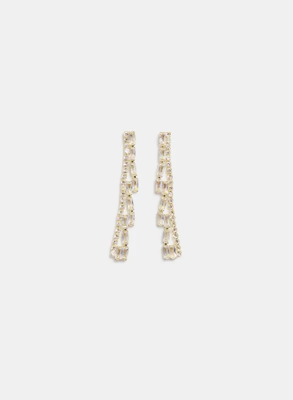 Cubic Zirconia Baguette Earrings sold by Laura